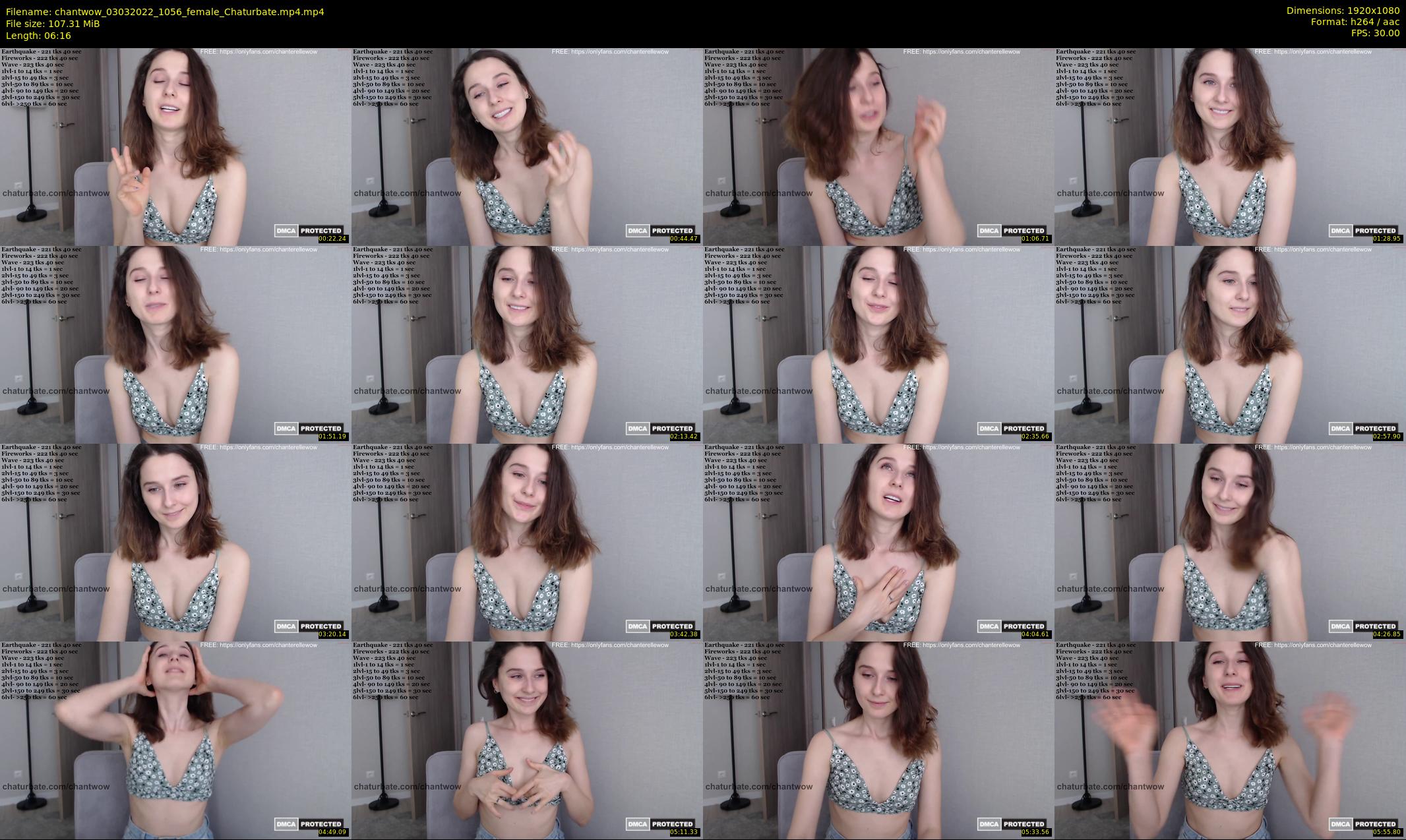 chantwow — 7 minute Chaturbate female cam show recording, 1080p, Mar 3, 2022