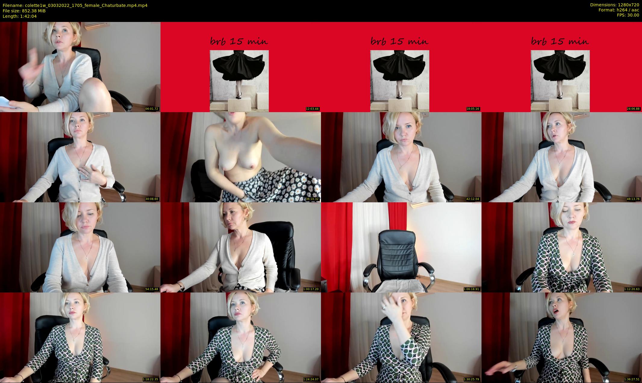 colette1w — 103 minute Chaturbate female cam show recording, 720p, Mar 3, 2022