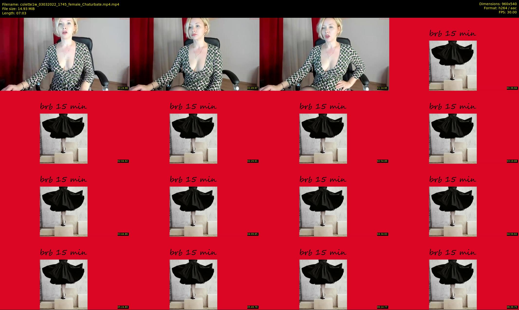 colette1w — 8 minute Chaturbate female cam show recording, 480p, Mar 3, 2022