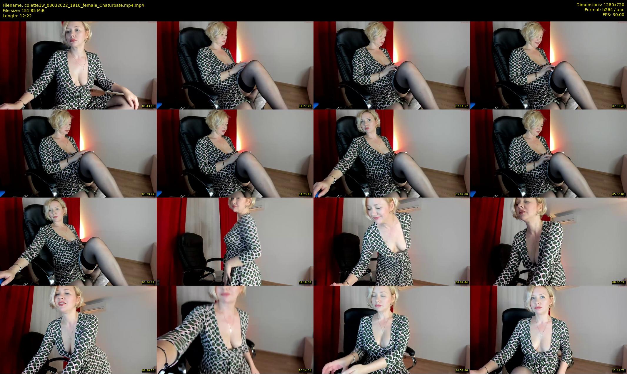 colette1w — 13 minute Chaturbate female cam show recording, 720p, Mar 3, 2022