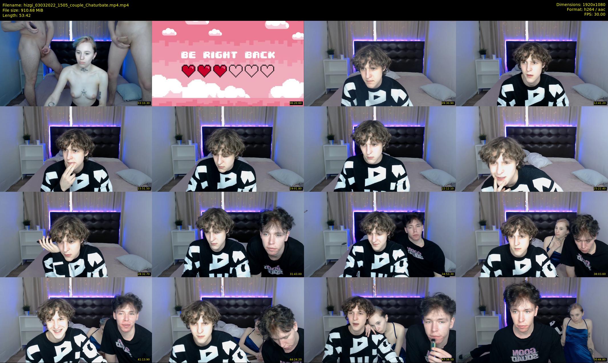 hizgi — 54 minute Chaturbate couple cam show recording, 1080p, Mar 3, 2022