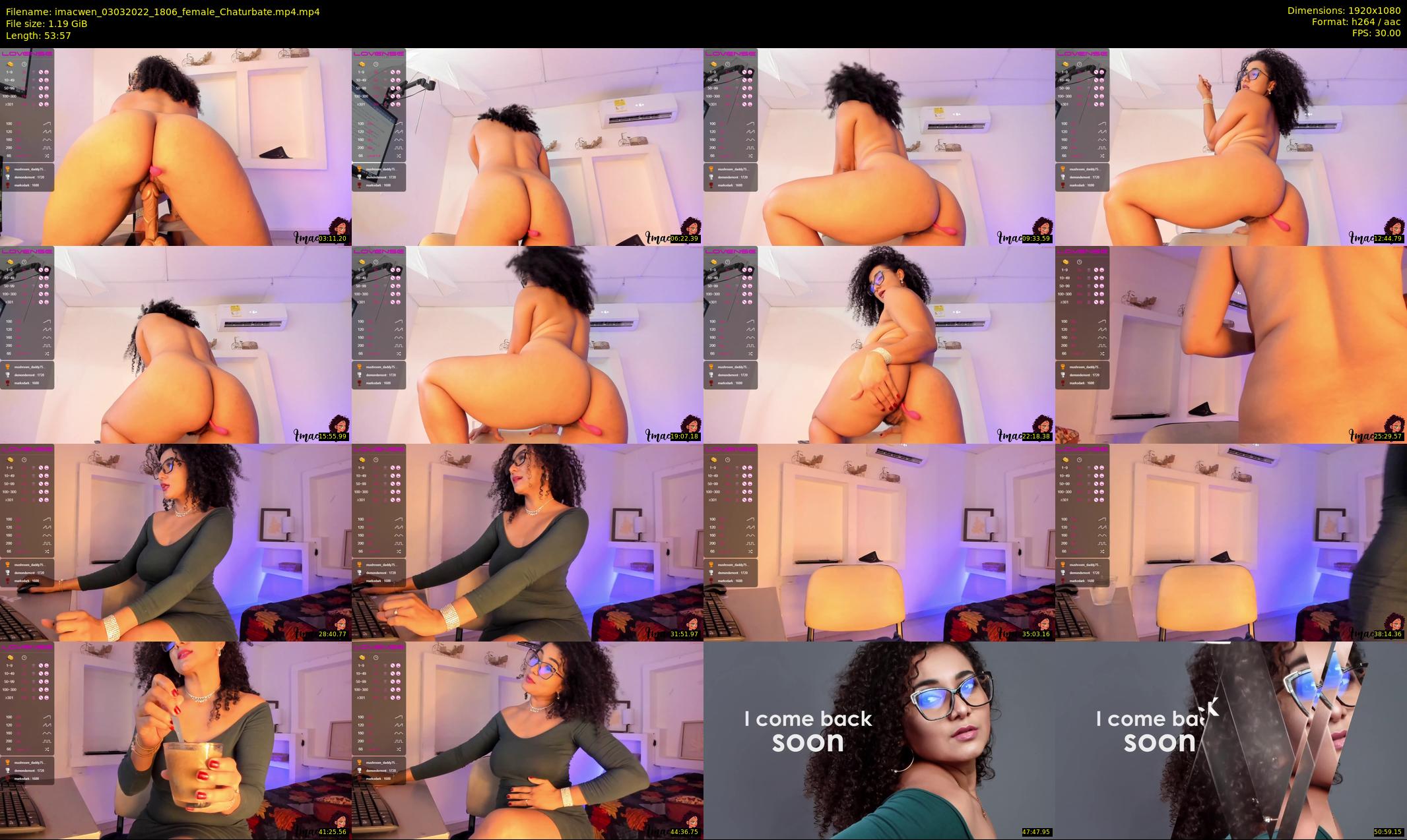 imacwen — 54 minute Chaturbate female cam show recording, 1080p, Mar 3, 2022