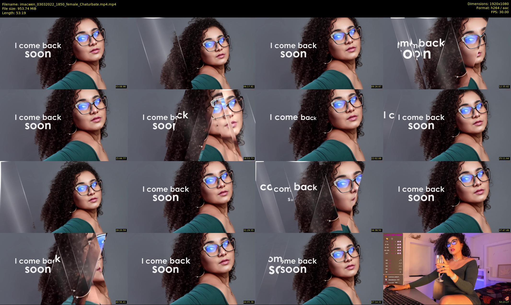 imacwen — 54 minute Chaturbate female cam show recording, 1080p, Mar 3, 2022