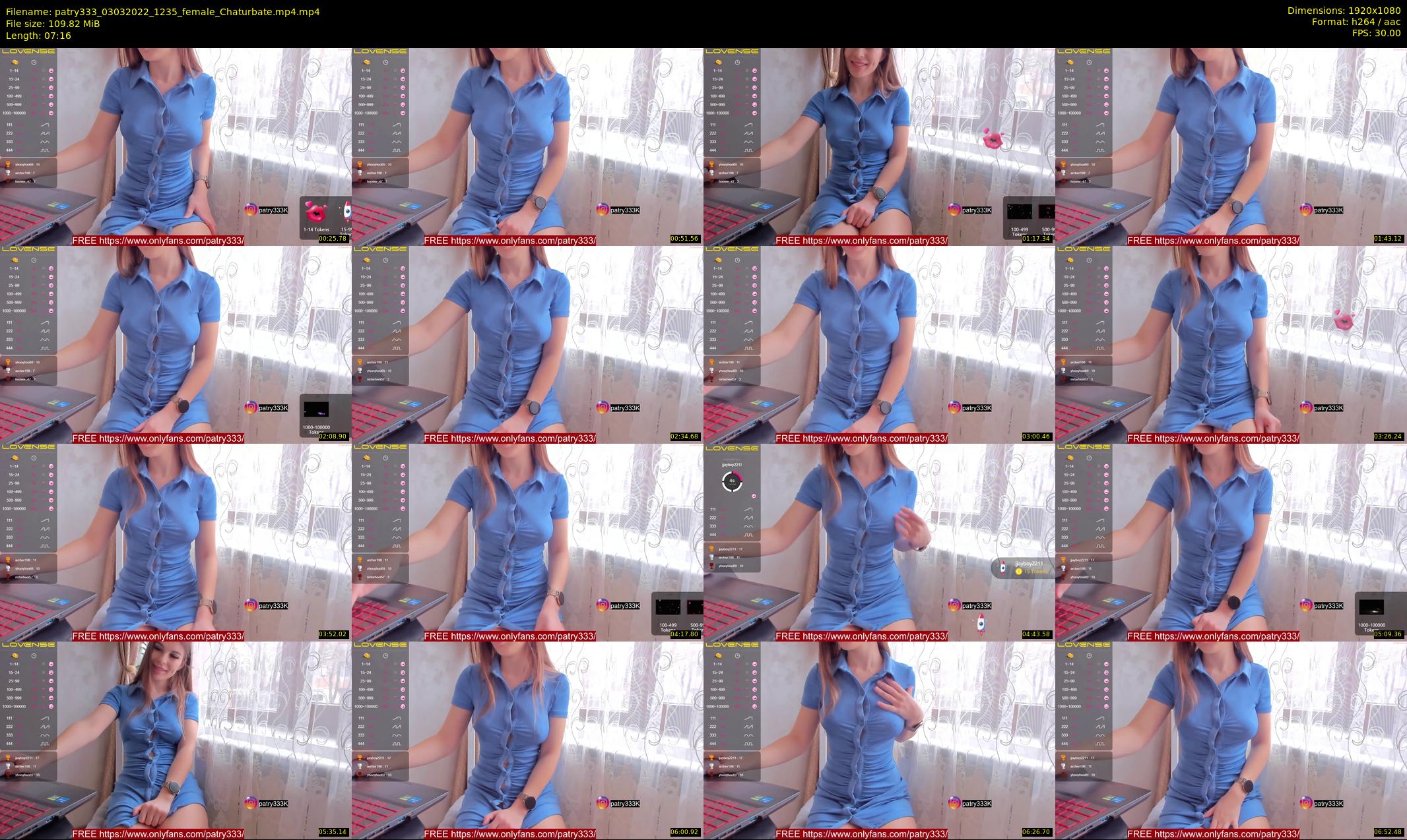 patry333 — 8 minute Chaturbate female cam show recording, 1080p, Mar 3, 2022