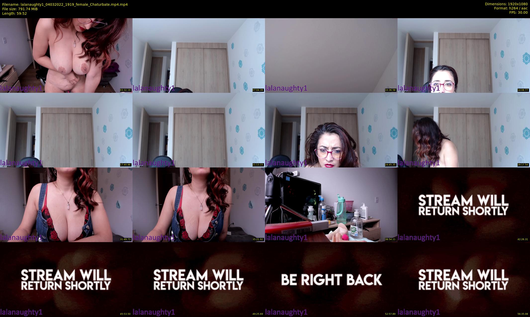 lalanaughty1 — 60 minute Chaturbate female cam show recording, 1080p, Mar 4, 2022