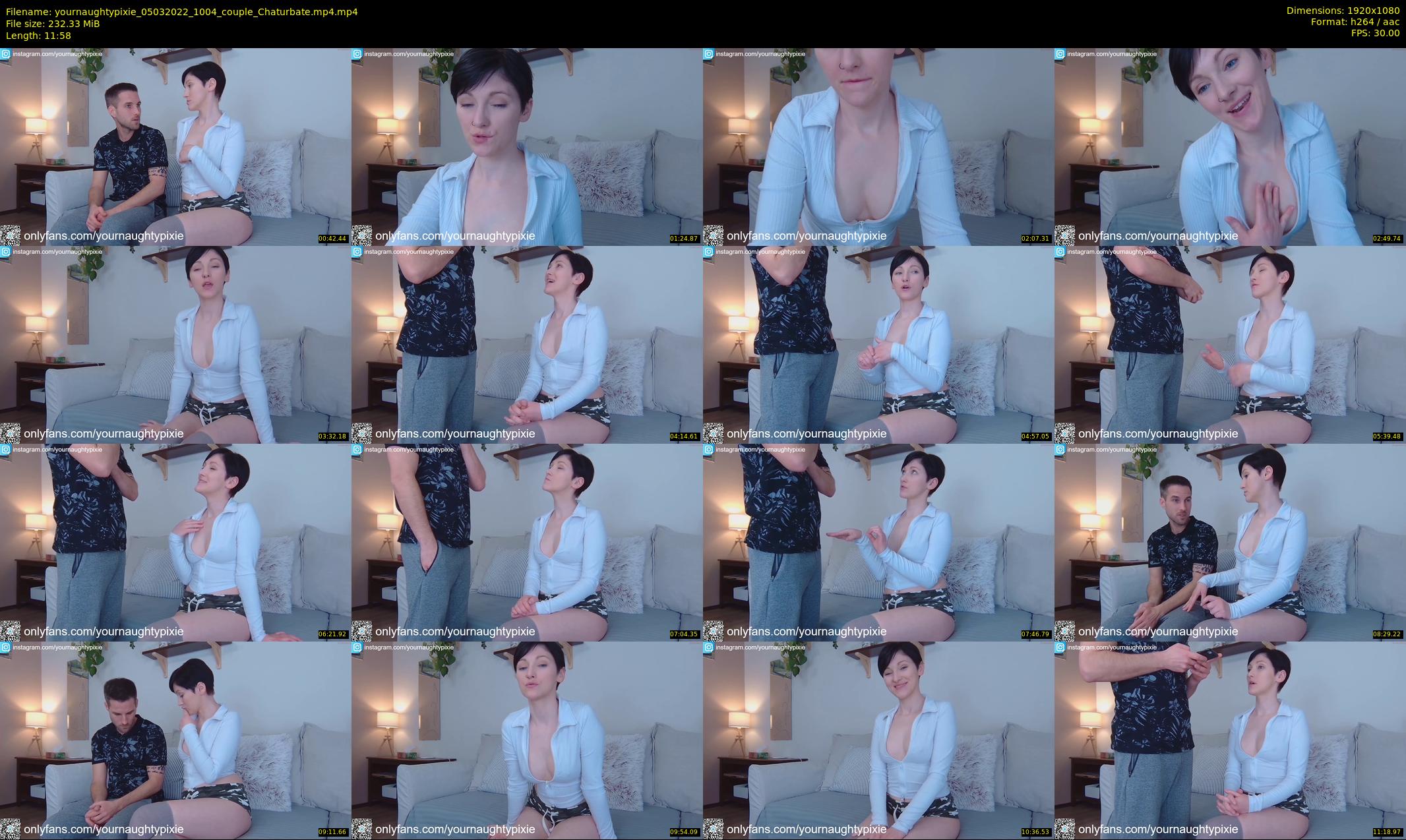 yournaughtypixie — 12 minute Chaturbate couple cam show recording, 1080p, Mar 5, 2022