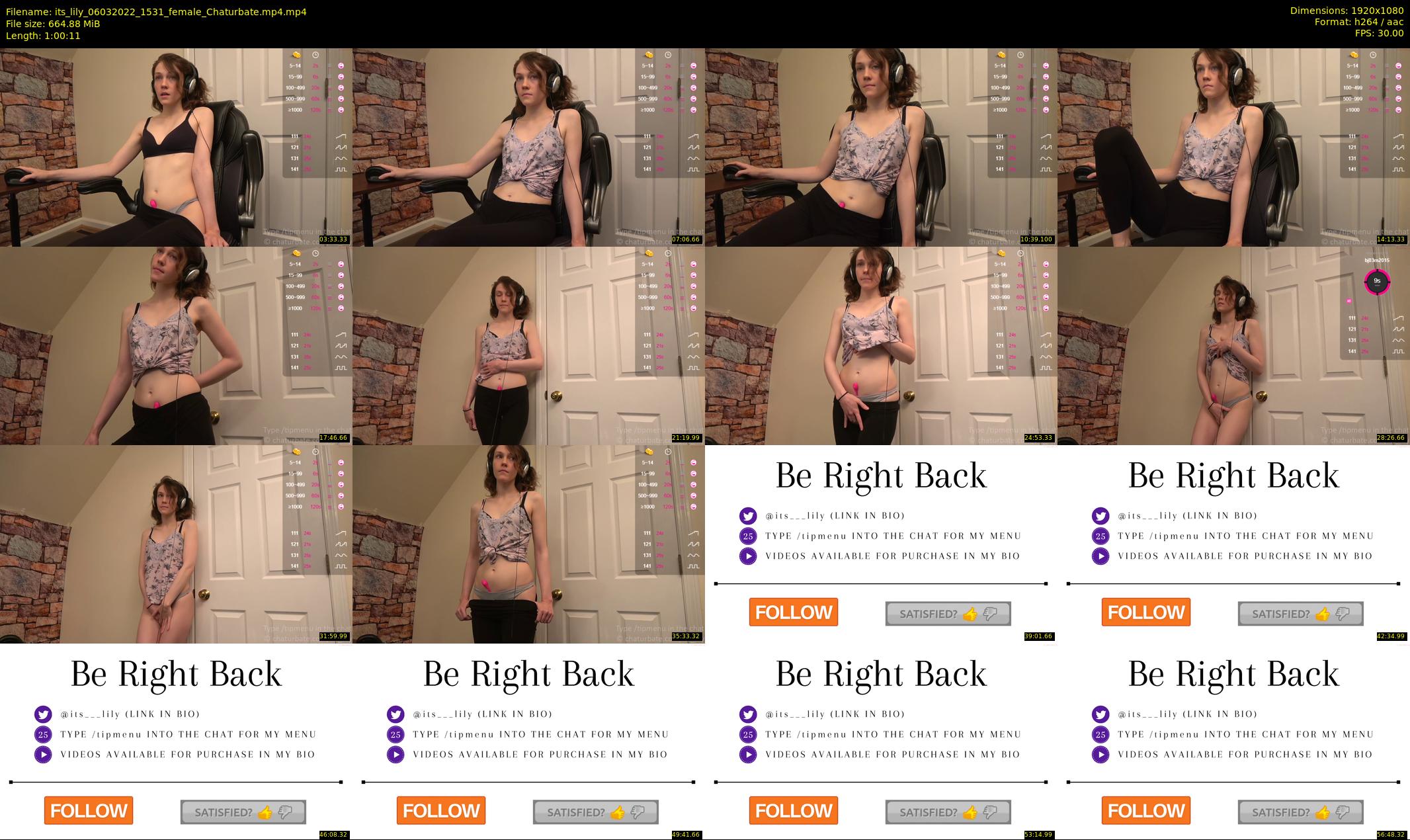 its_lily — 61 minute Chaturbate female cam show recording, 1080p, Mar 6, 2022
