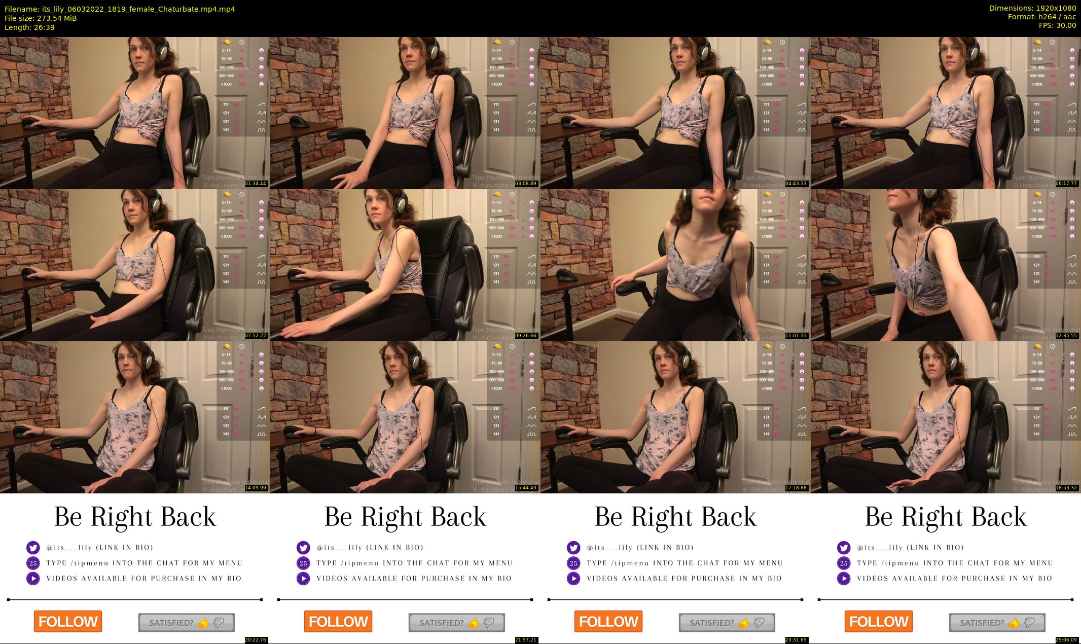 its_lily — 27 minute Chaturbate female cam show recording, 1080p, Mar 6, 2022