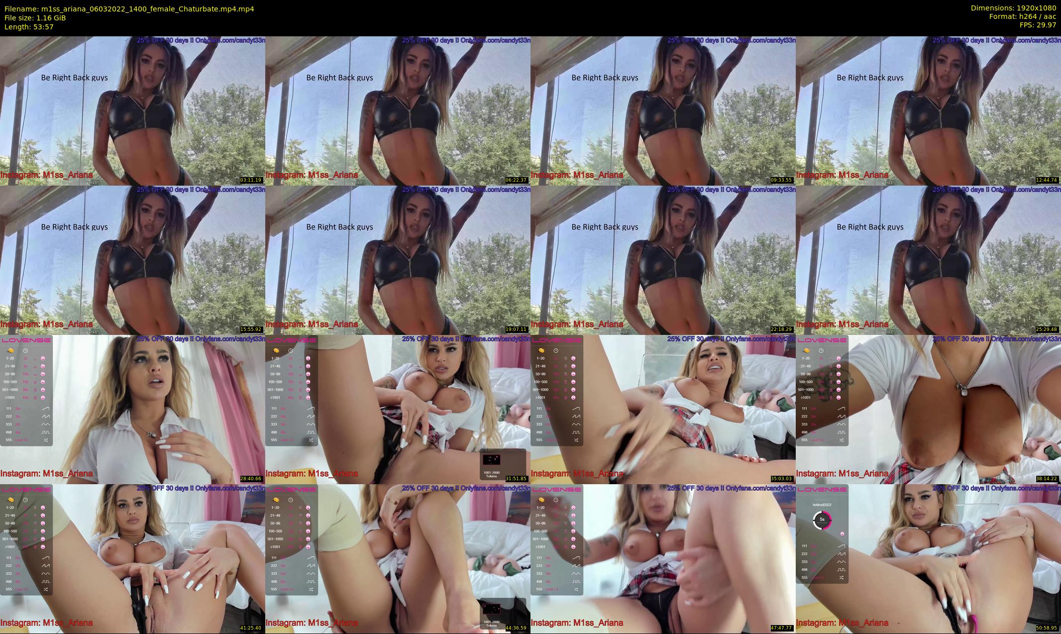 m1ss_ariana — 54 minute Chaturbate female cam show recording, 1080p, Mar 6, 2022