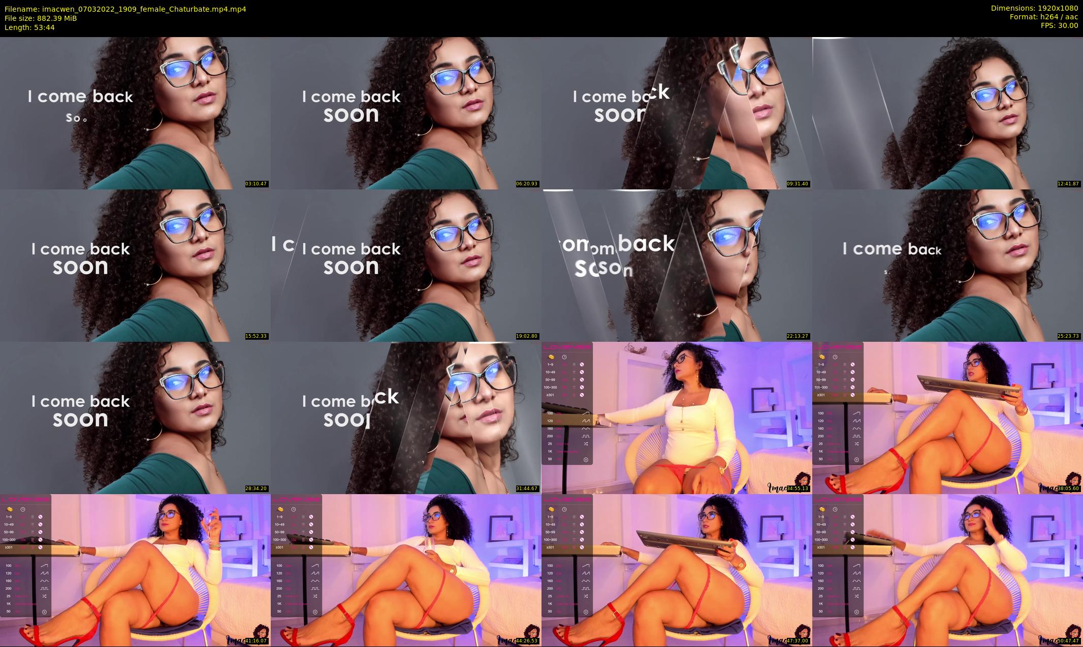 imacwen — 54 minute Chaturbate female cam show recording, 1080p, Mar 7, 2022