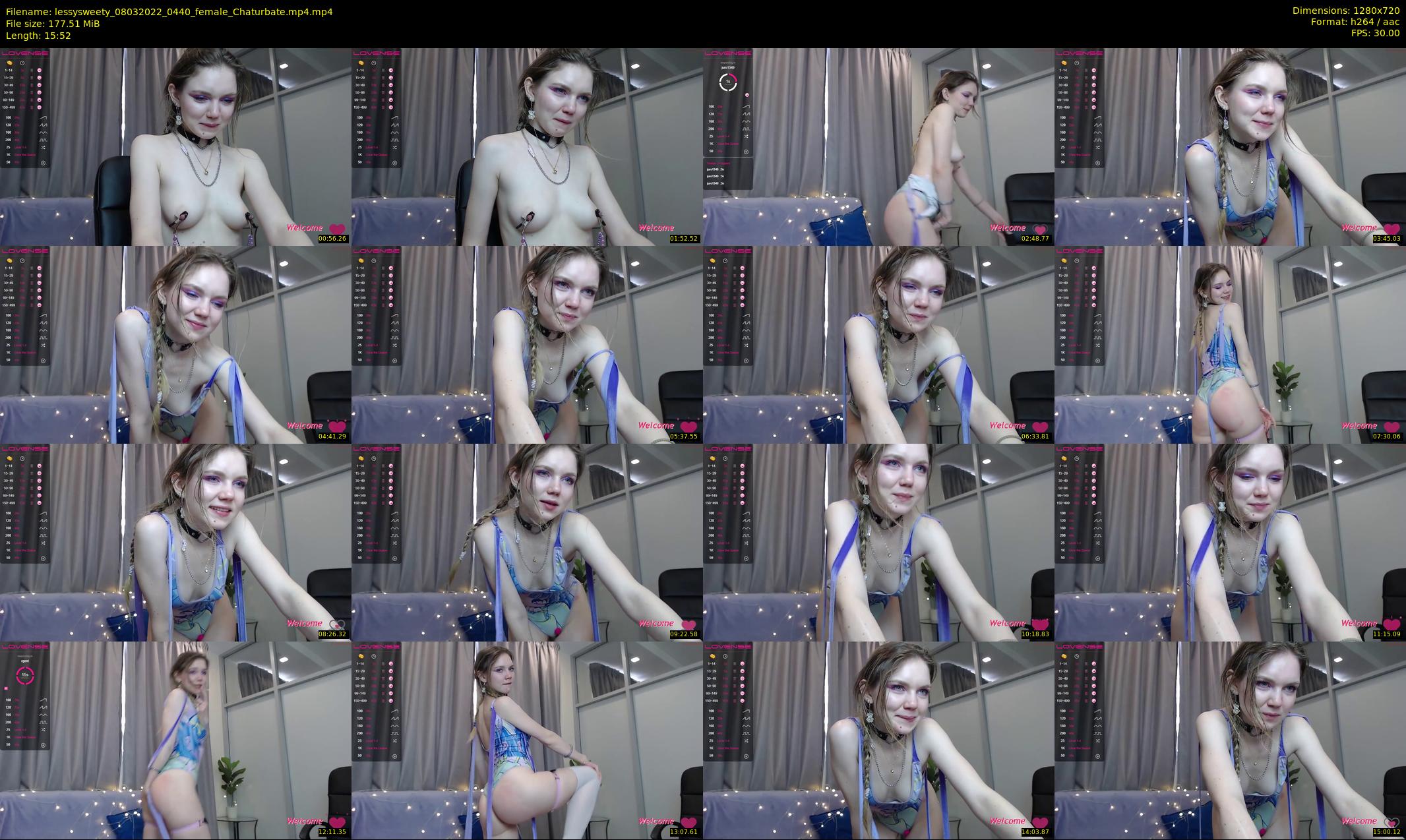 lessysweety — 16 minute Chaturbate female cam show recording, 720p, Mar 8, 2022