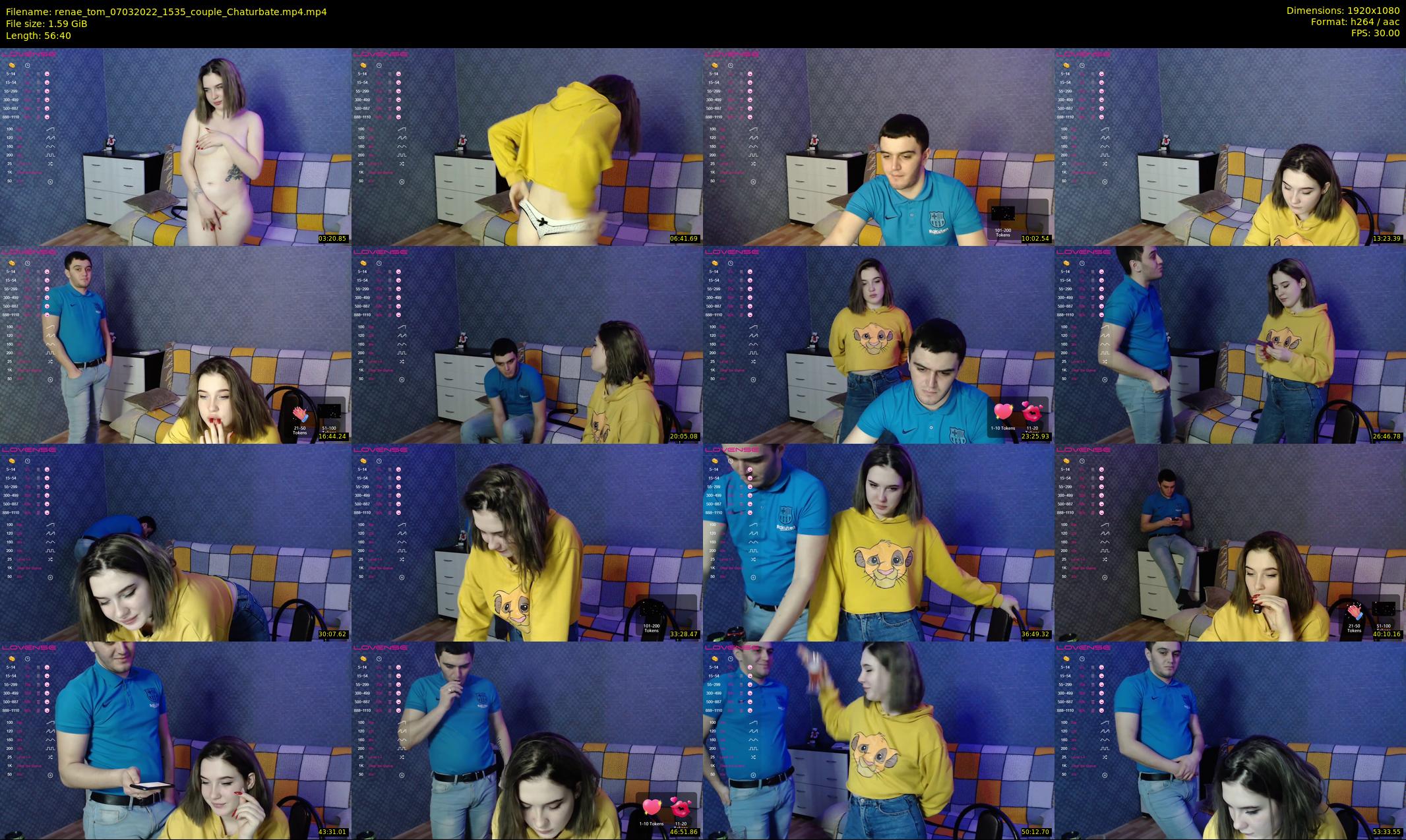 renae_tom — 57 minute Chaturbate couple cam show recording, 1080p, Mar 7, 2022