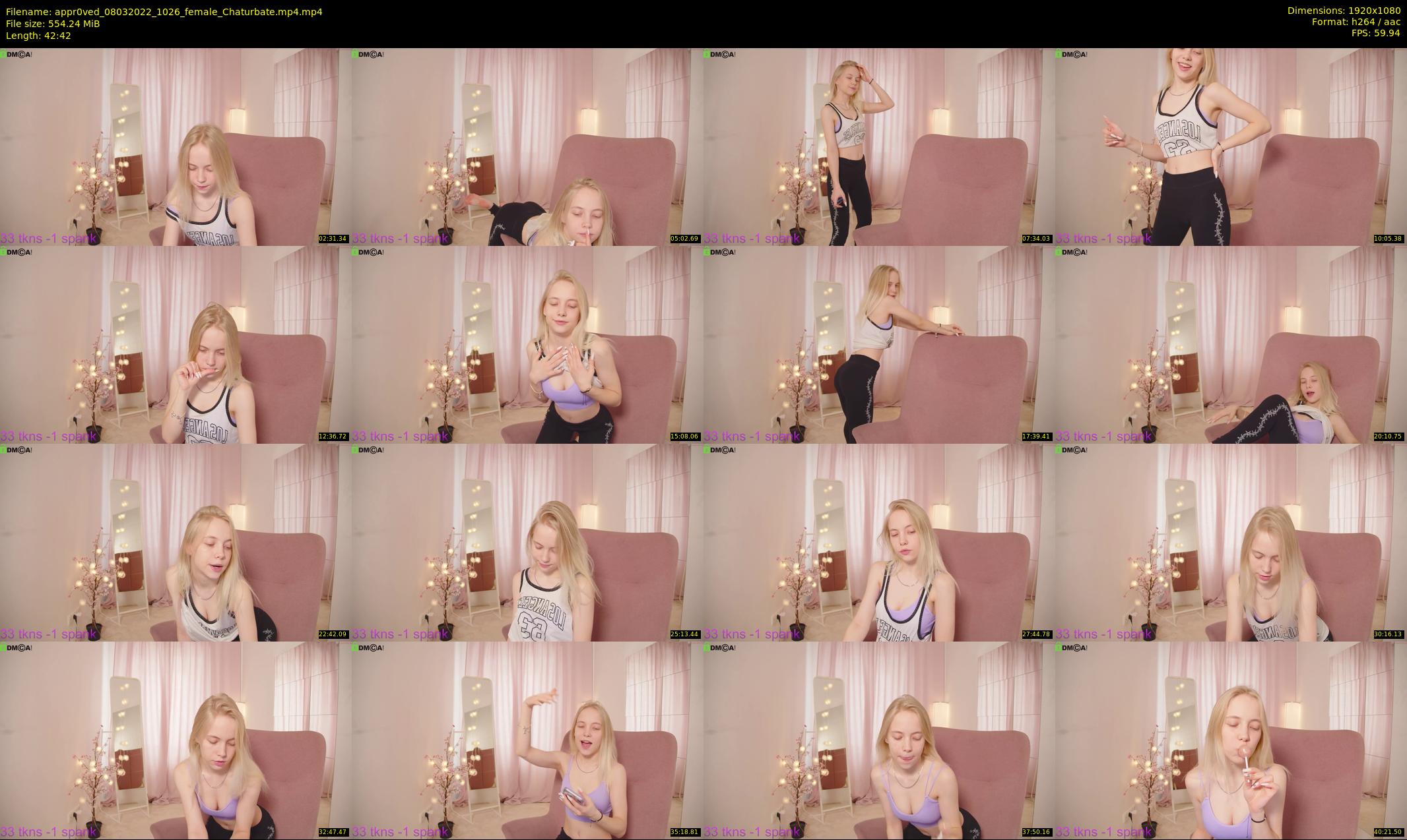 appr0ved — 43 minute Chaturbate female cam show recording, 1080p, Mar 8, 2022