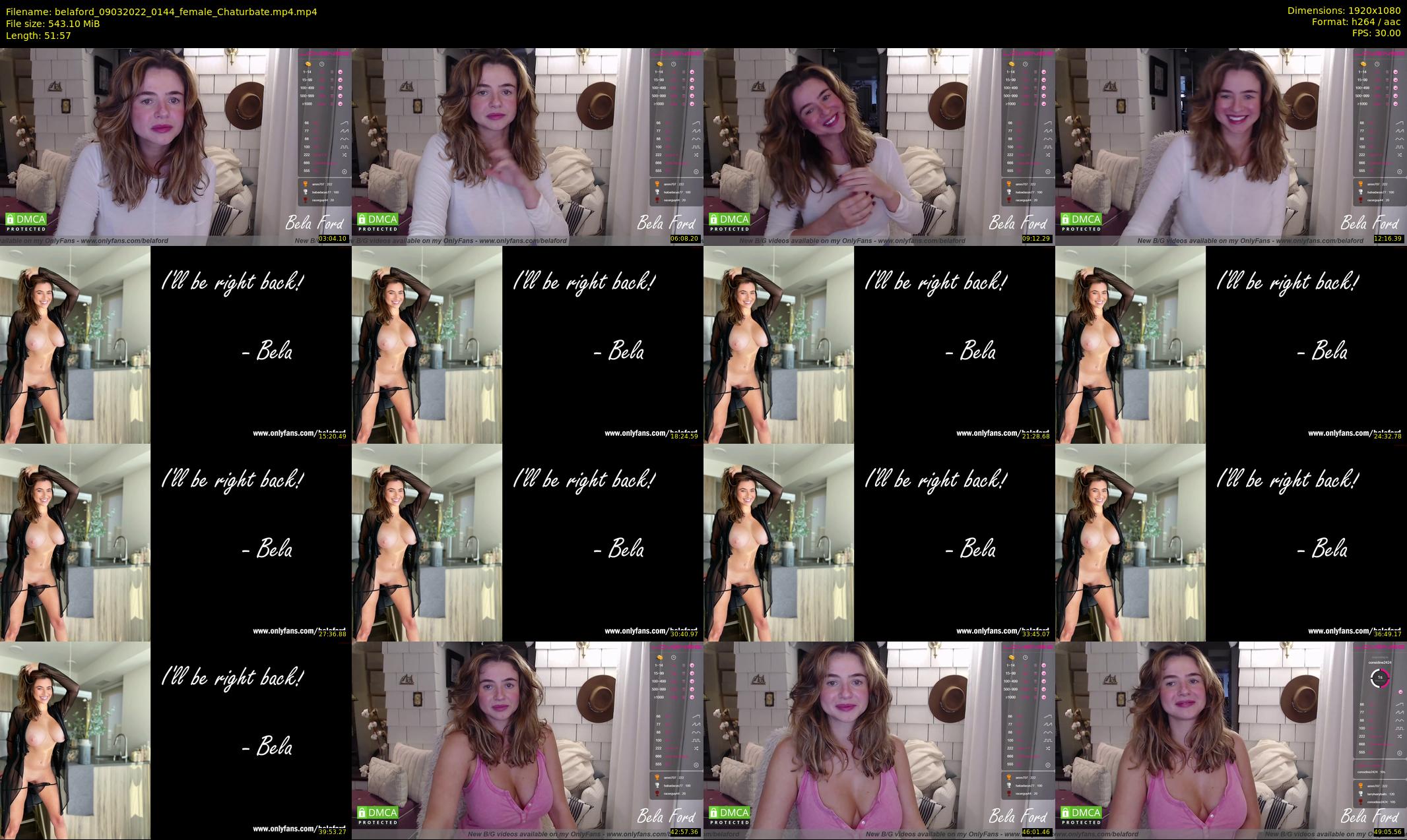 belaford — 52 minute Chaturbate female cam show recording, 1080p, Mar 9, 2022