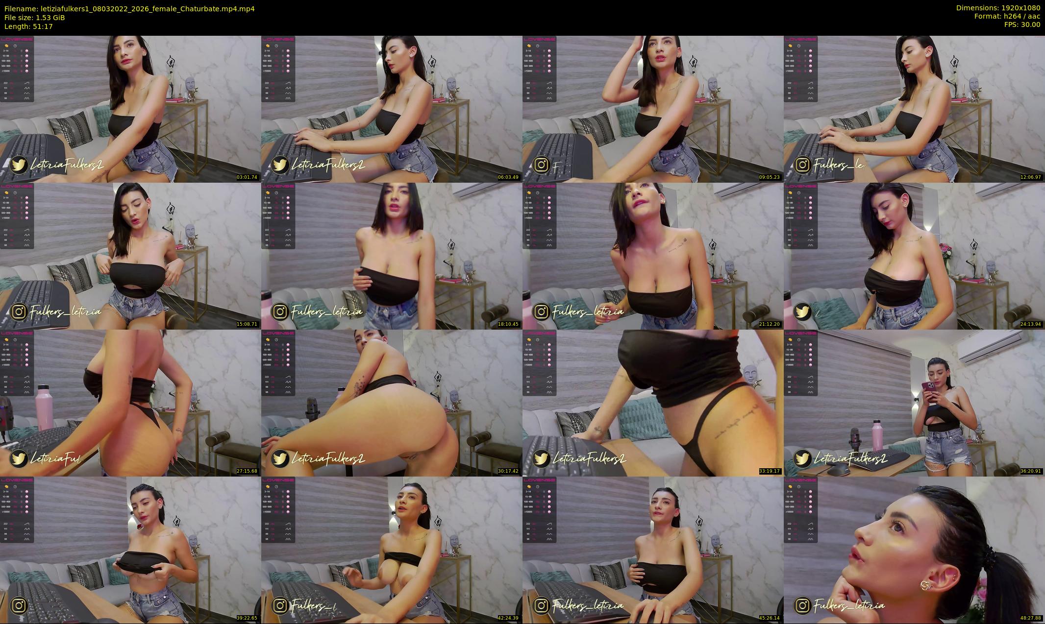 letiziafulkers1 — 52 minute Chaturbate female cam show recording, 1080p, Mar 8, 2022