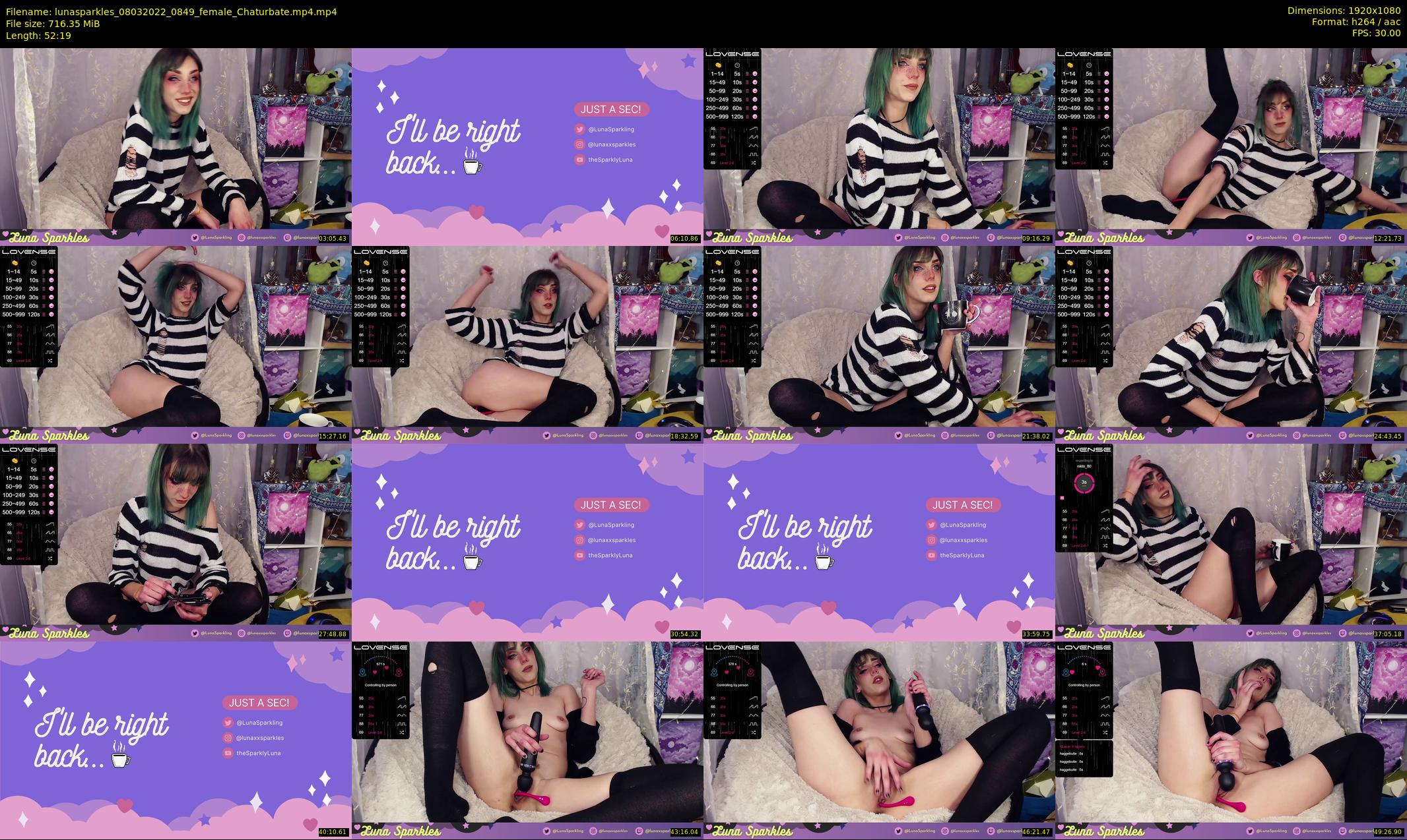lunasparkles — 53 minute Chaturbate female cam show recording, 1080p, Mar 8, 2022