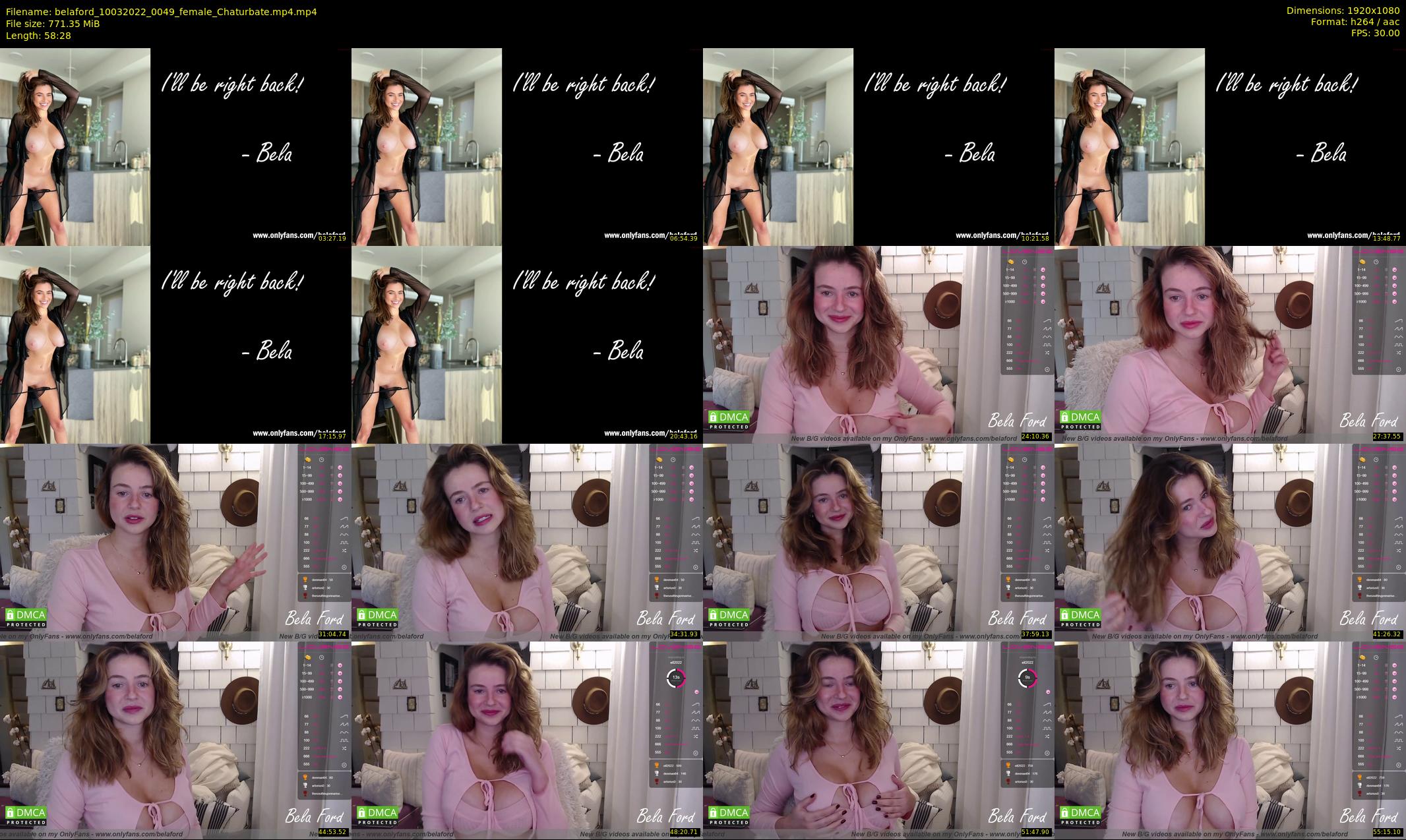belaford — 59 minute Chaturbate female cam show recording, 1080p, Mar 10, 2022