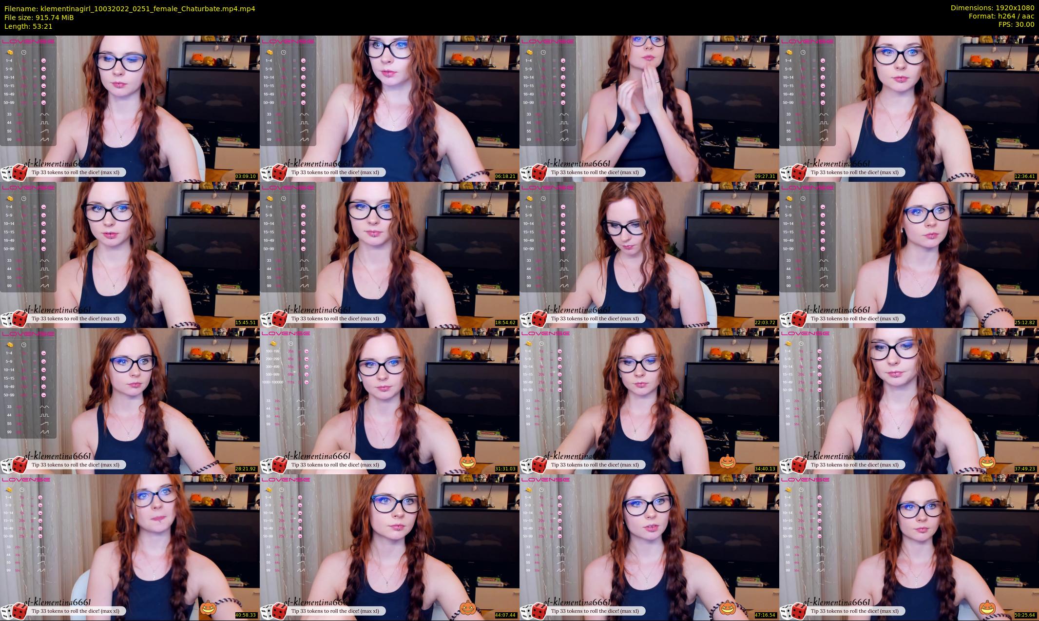 klementinagirl — 54 minute Chaturbate female cam show recording, 1080p, Mar 10, 2022