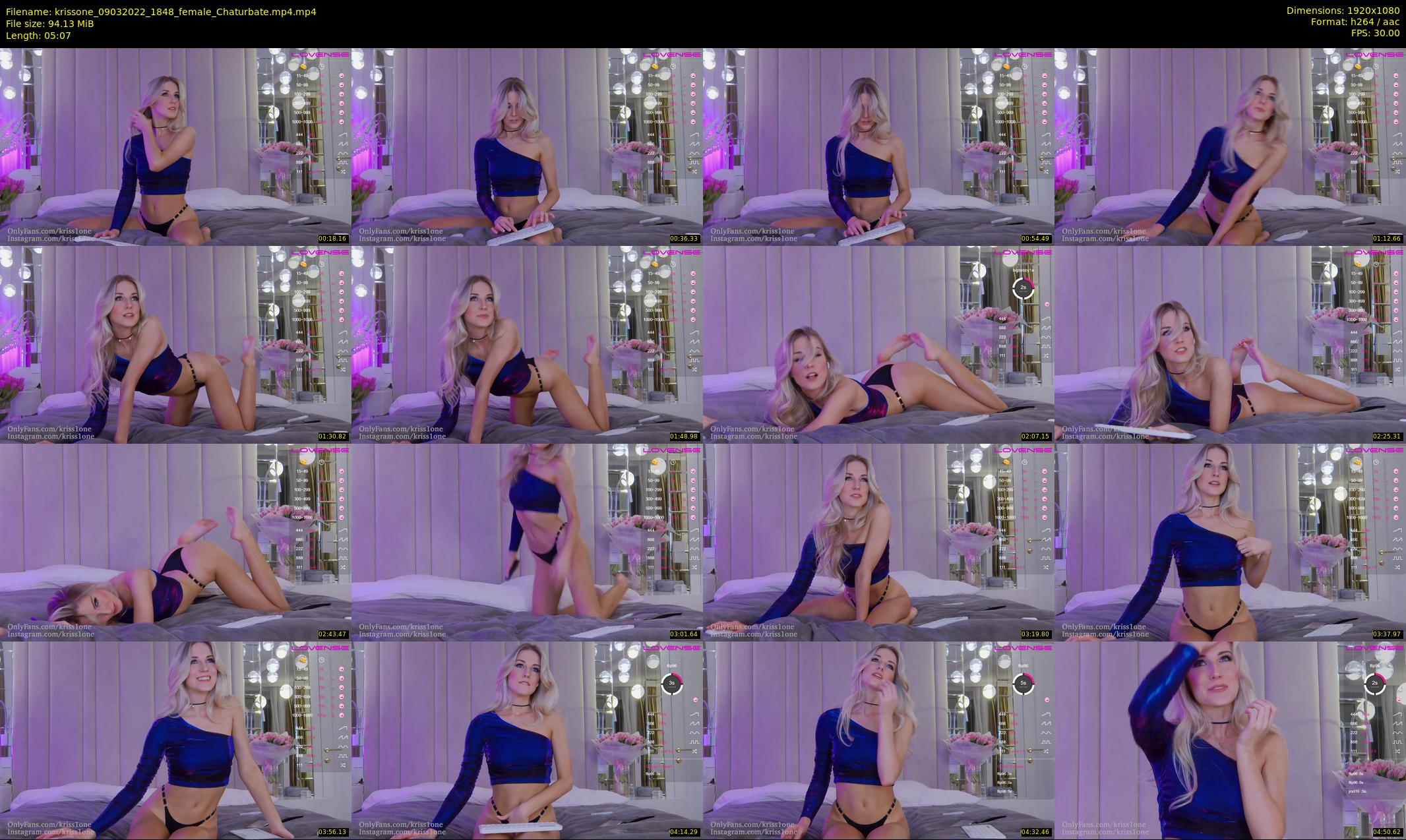 krissone — 6 minute Chaturbate female cam show recording, 1080p, Mar 9, 2022