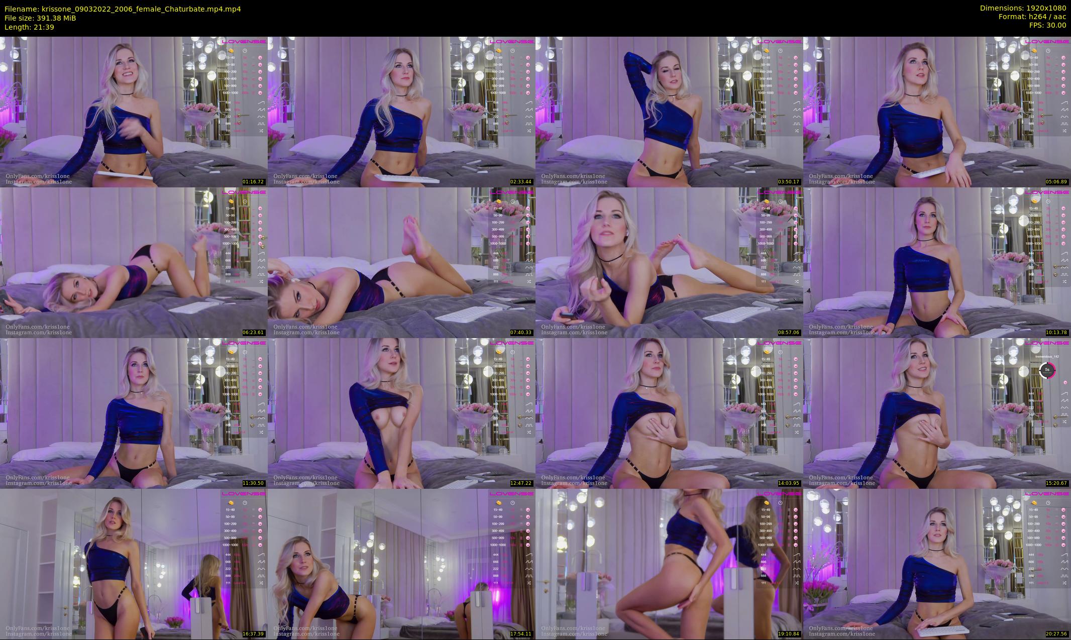 krissone — 22 minute Chaturbate female cam show recording, 1080p, Mar 9, 2022