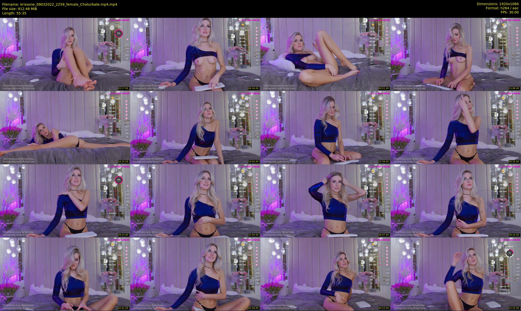 krissone — 56 minute Chaturbate female cam show recording, 1080p, Mar 9, 2022