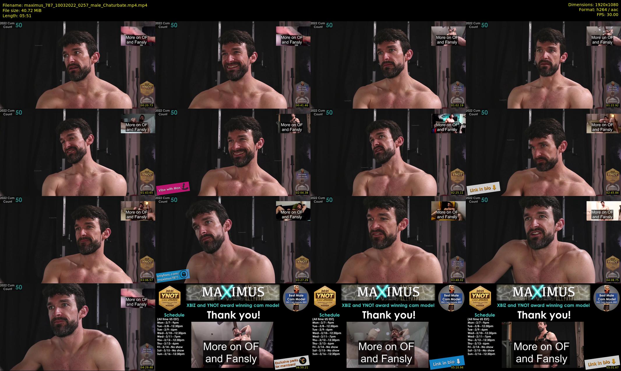 maximus_787 — 6 minute Chaturbate male cam show recording, 1080p, Mar 10, 2022