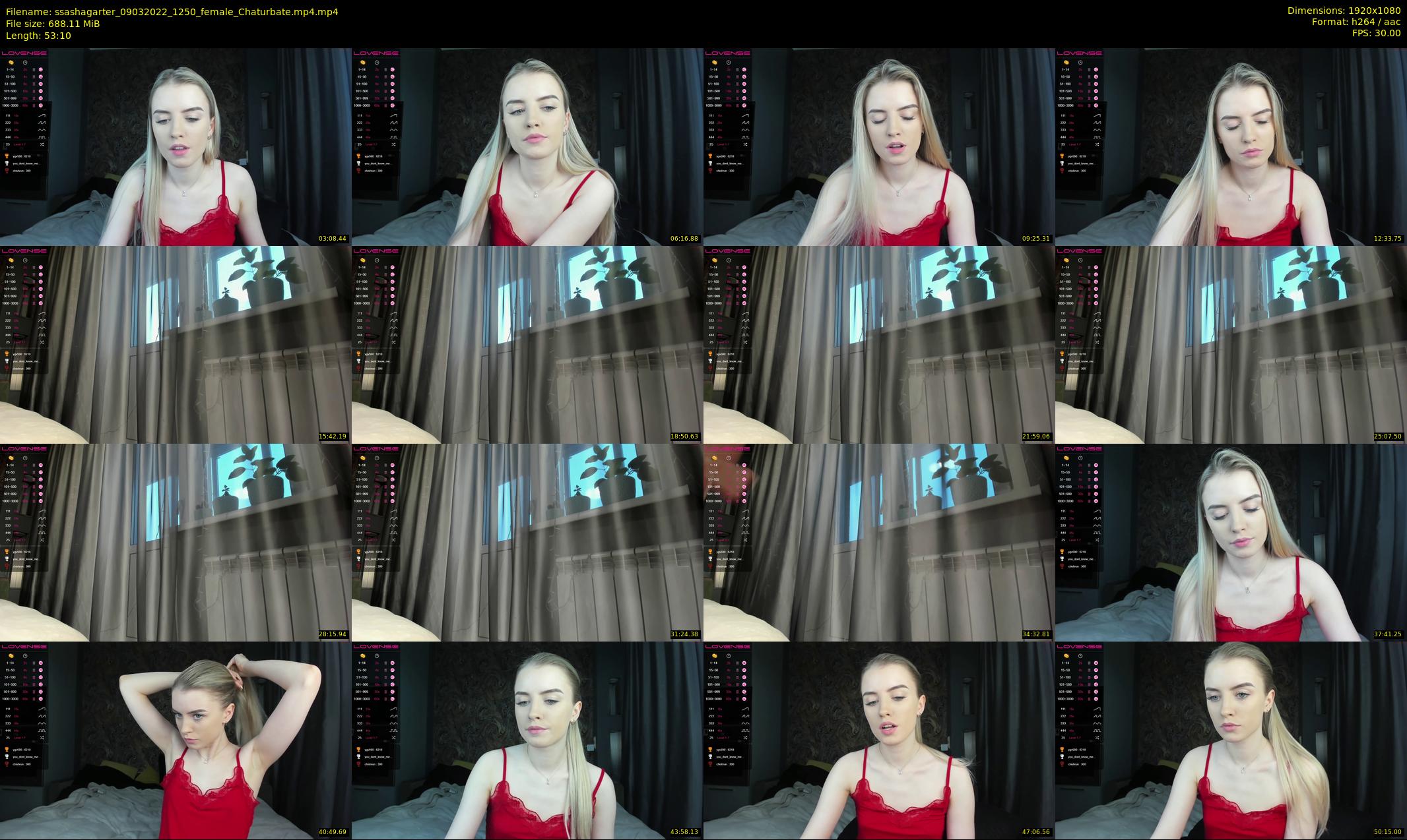 ssashagarter — 54 minute Chaturbate female cam show recording, 1080p, Mar 9, 2022