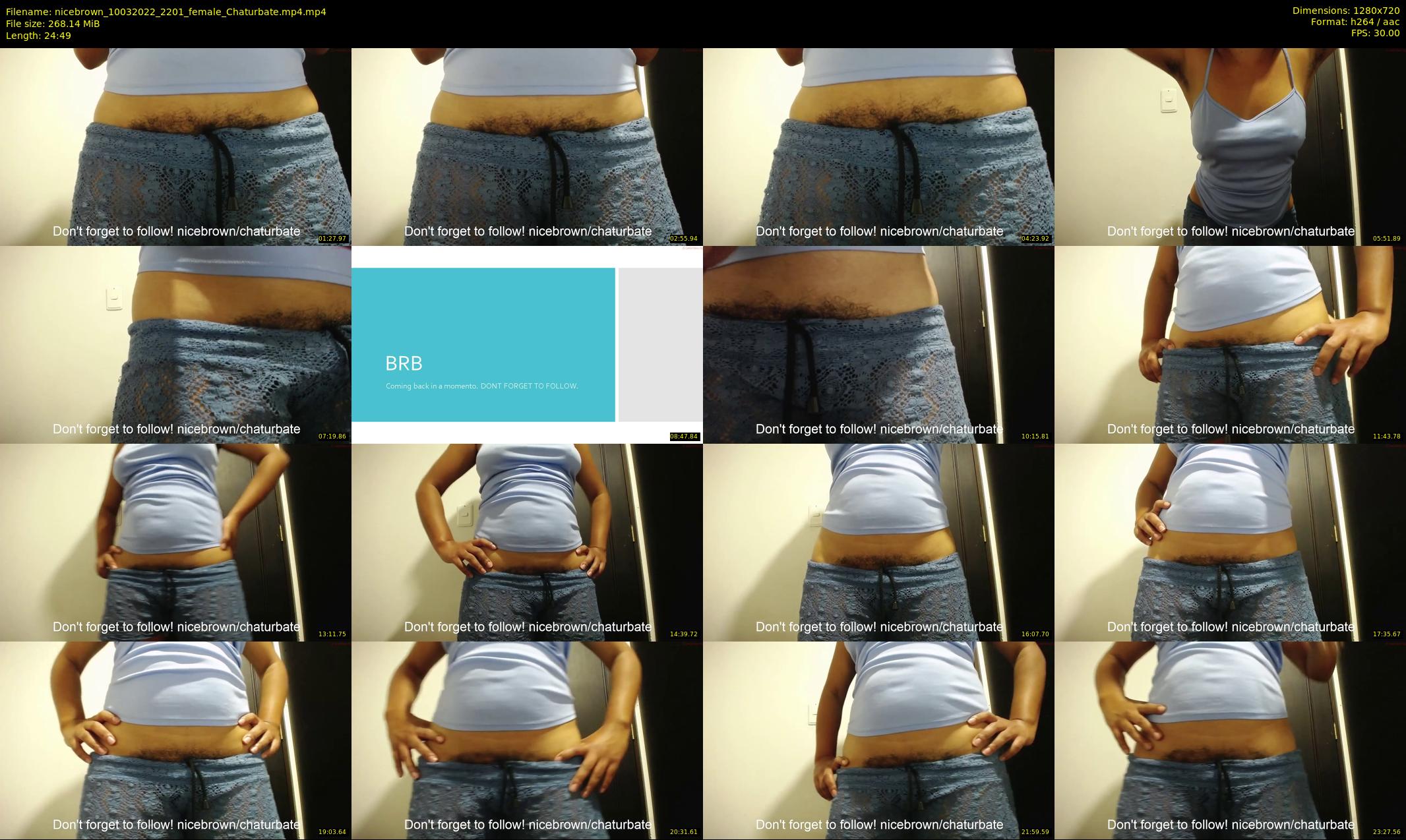 nicebrown — 25 minute Chaturbate female cam show recording, 720p, Mar 10, 2022