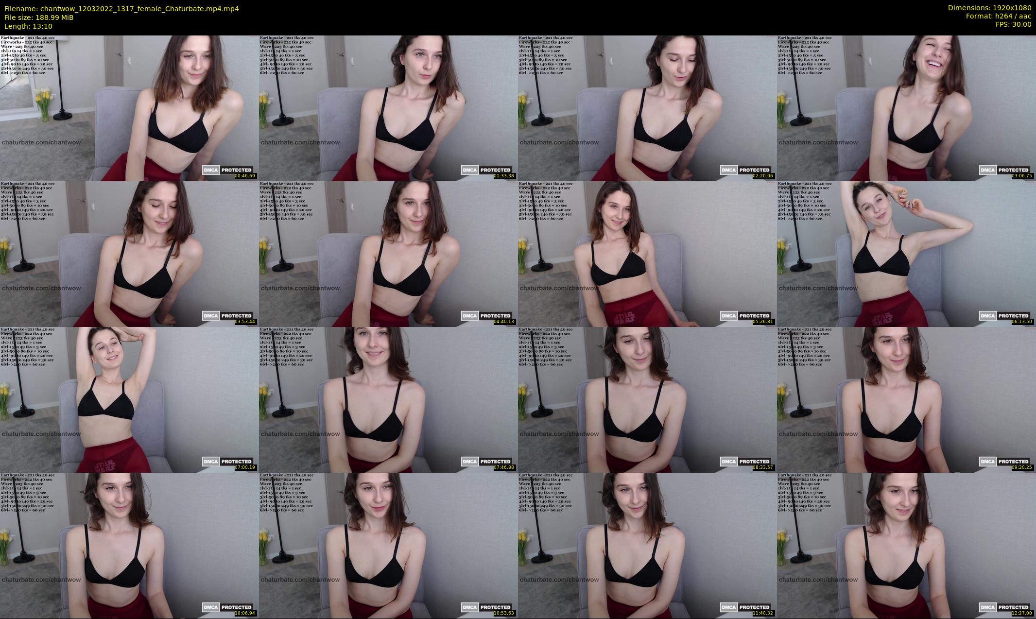 chantwow — 14 minute Chaturbate female cam show recording, 1080p, Mar 12, 2022