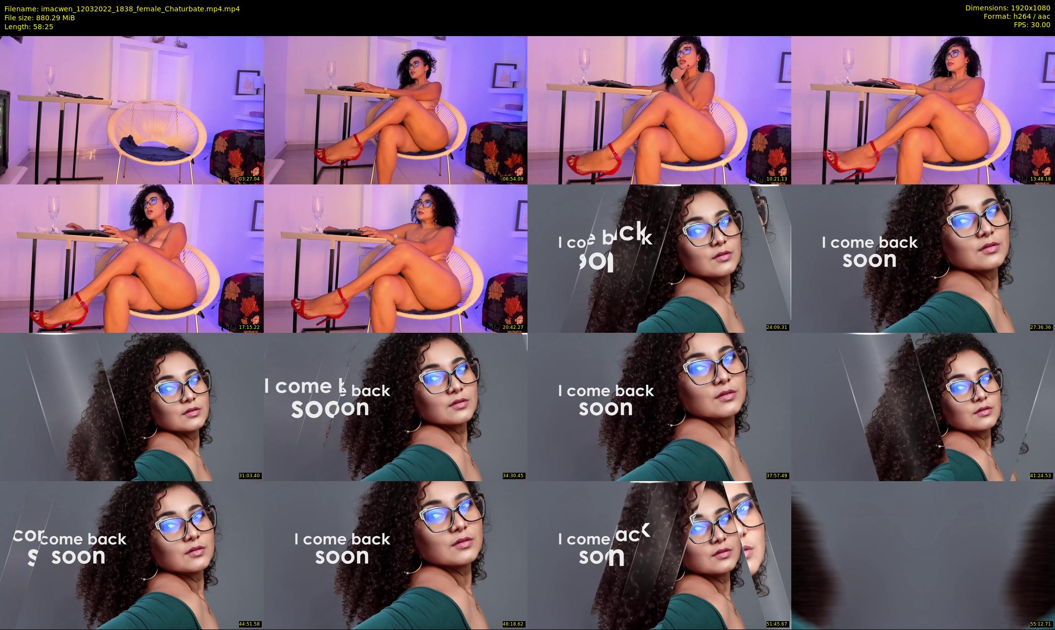 imacwen — 59 minute Chaturbate female cam show recording, 1080p, Mar 12, 2022