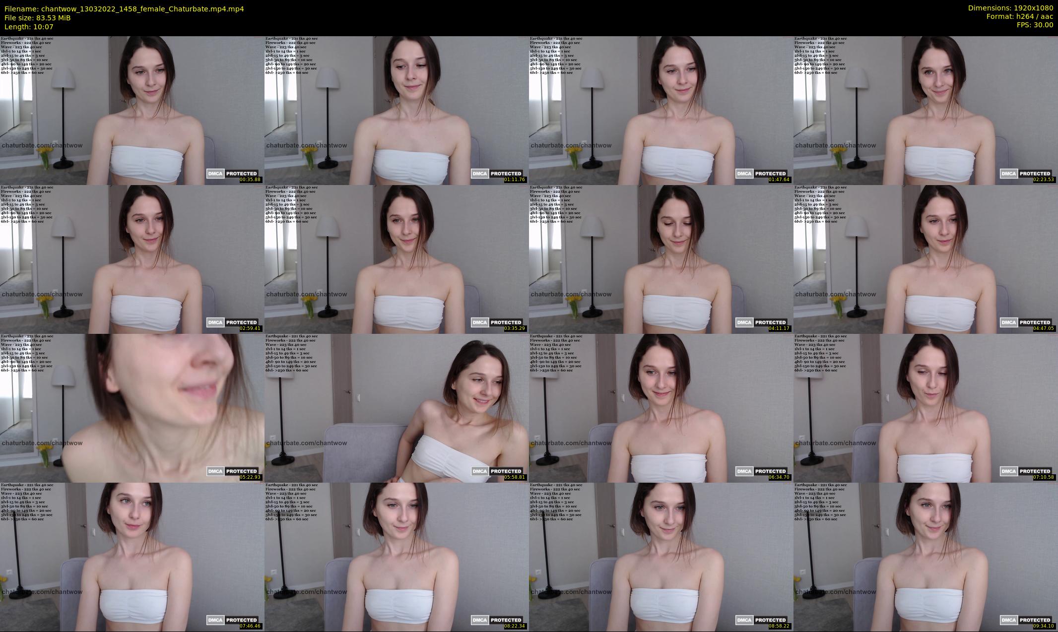 chantwow — 11 minute Chaturbate female cam show recording, 1080p, Mar 13, 2022