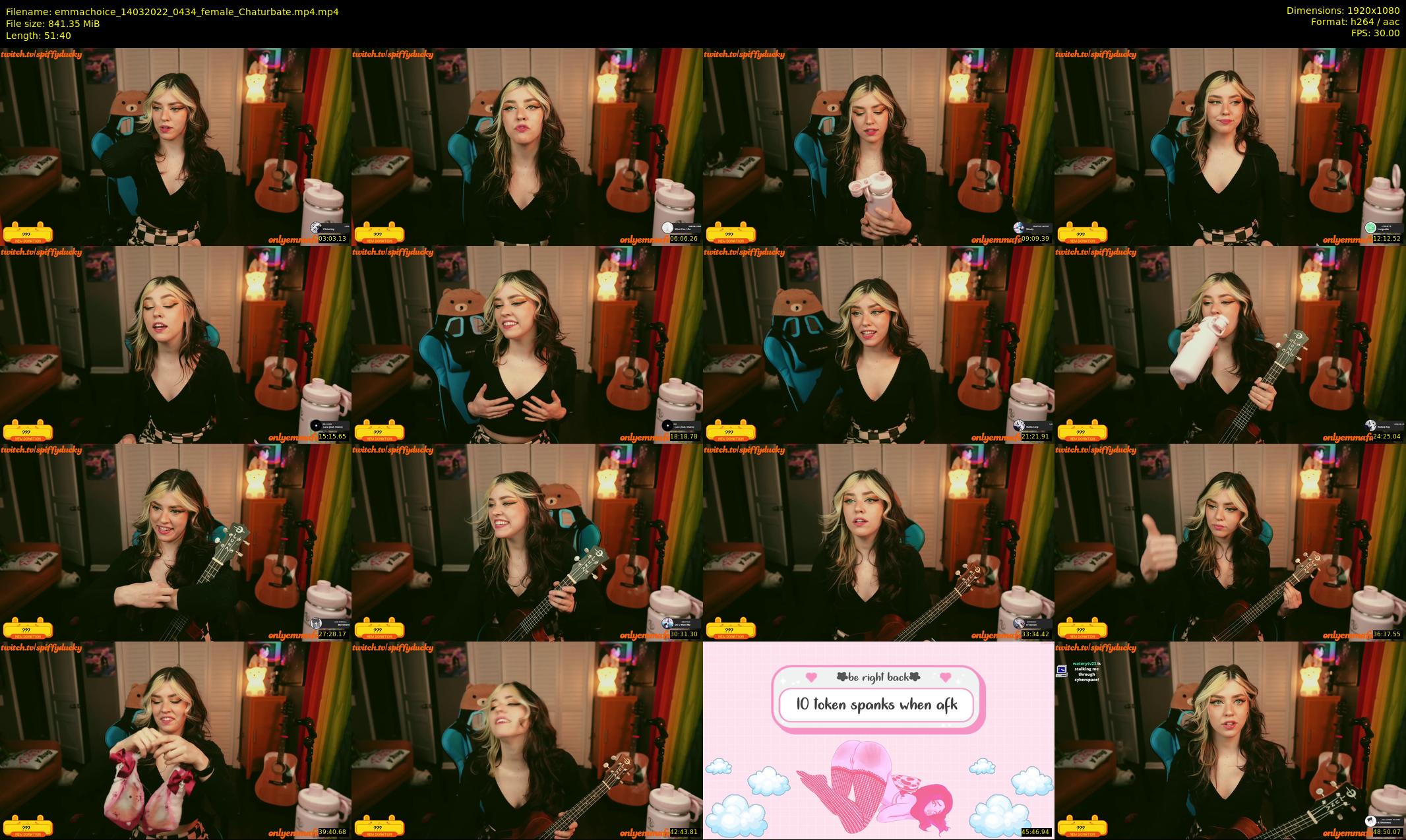 emmachoice — 52 minute Chaturbate female cam show recording, 1080p, Mar 14, 2022
