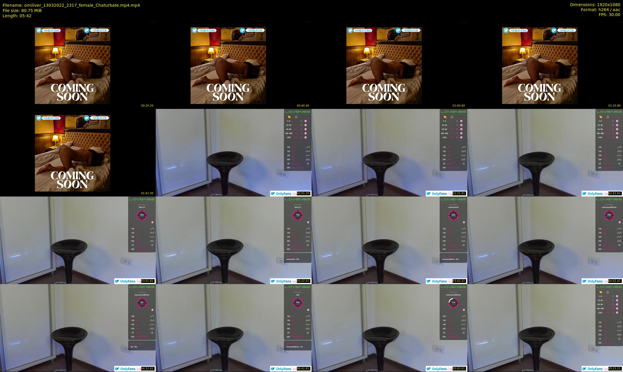 omiliver — 6 minute Chaturbate female cam show recording, 1080p, Mar 13, 2022