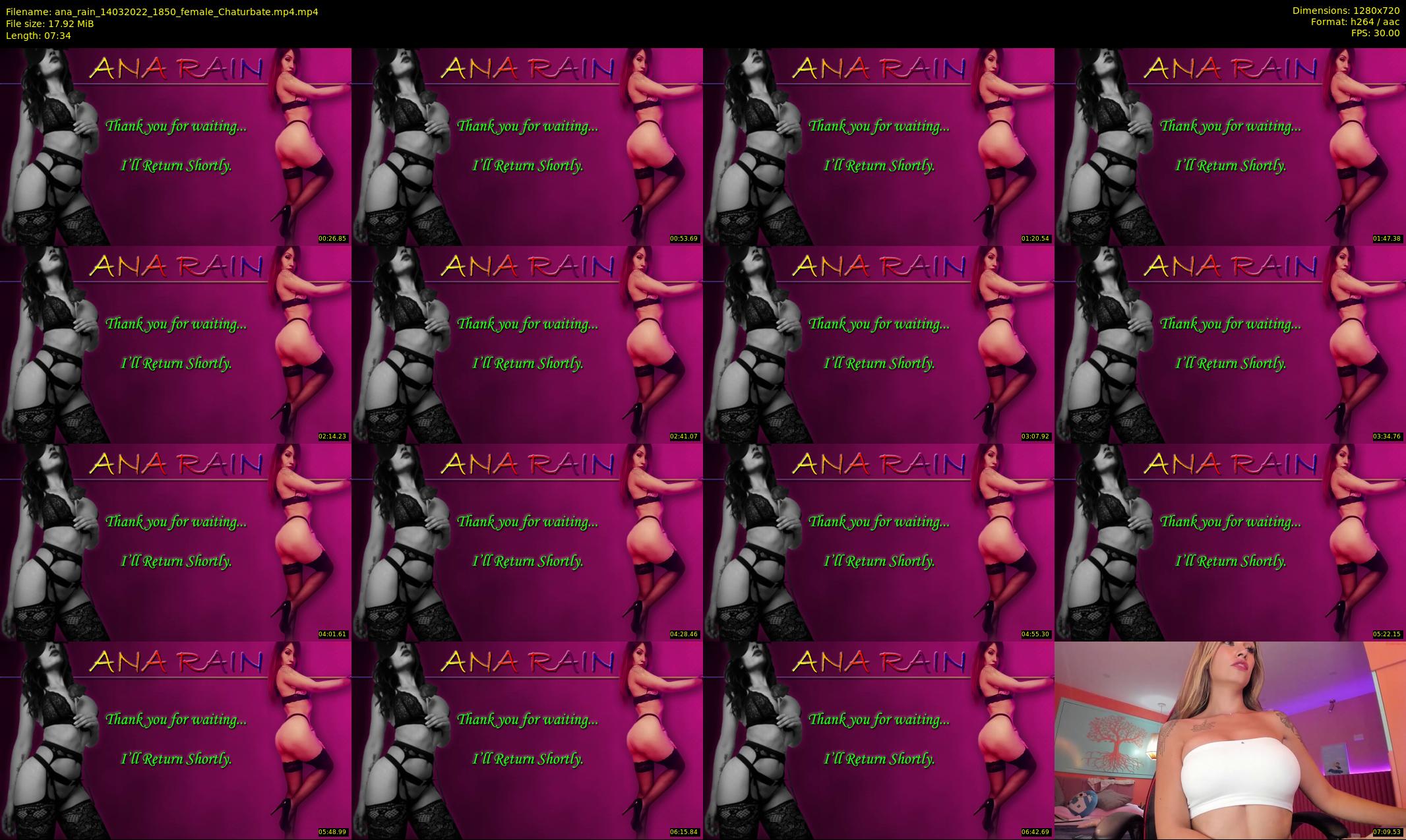 ana_rain — 8 minute Chaturbate female cam show recording, 720p, Mar 14, 2022