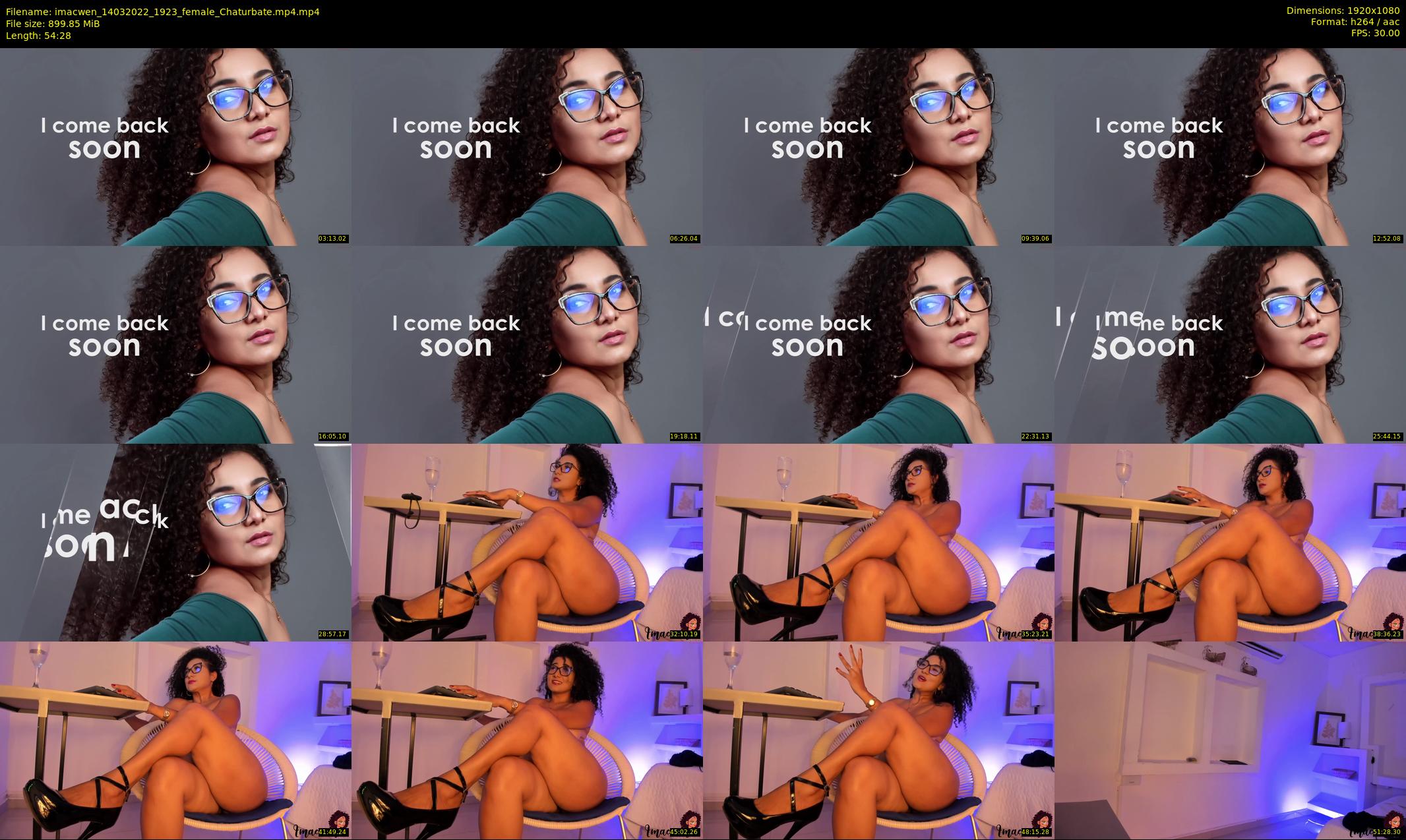 imacwen — 55 minute Chaturbate female cam show recording, 1080p, Mar 14, 2022
