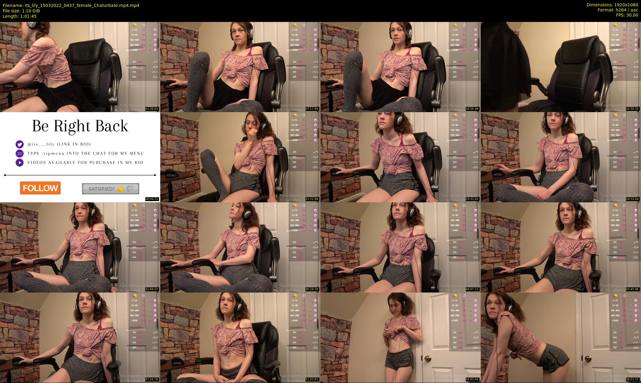 its_lily — 62 minute Chaturbate female cam show recording, 1080p, Mar 15, 2022