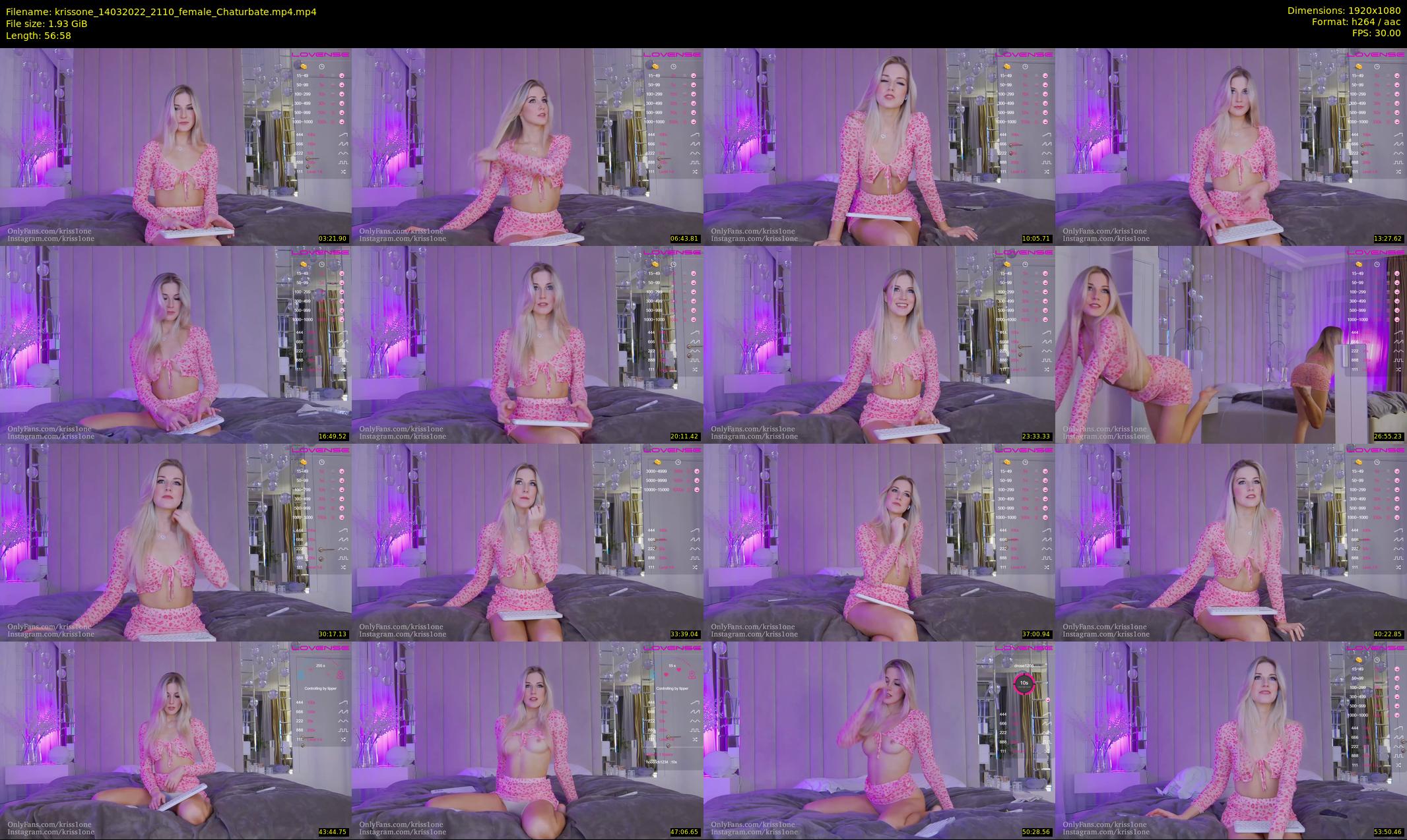 krissone — 57 minute Chaturbate female cam show recording, 1080p, Mar 14, 2022