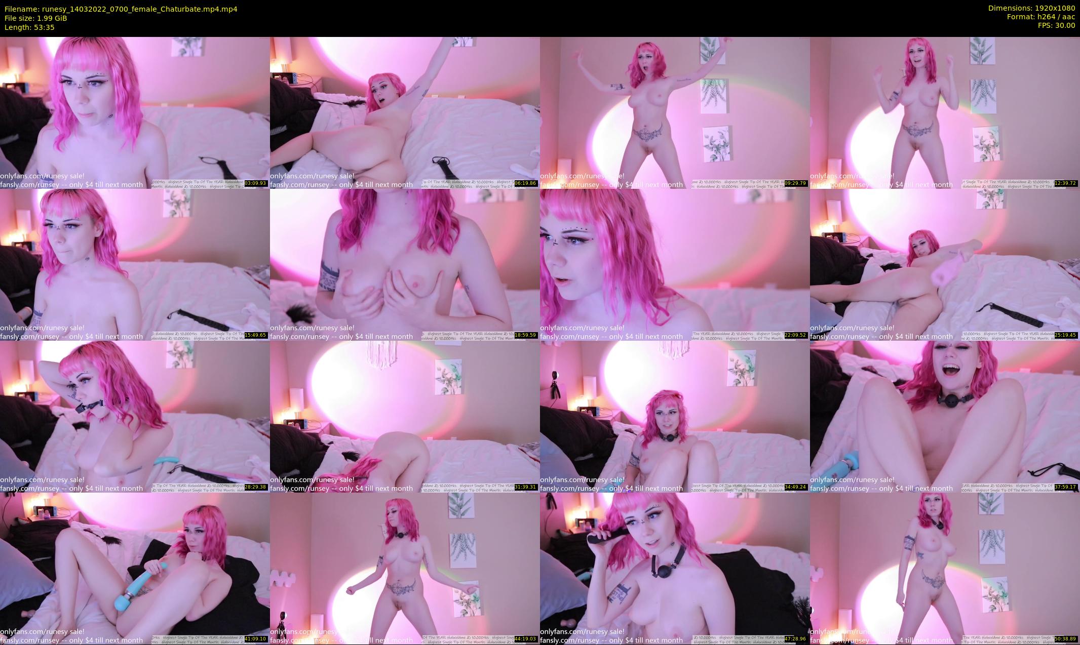 runesy — 54 minute Chaturbate female cam show recording, 1080p, Mar 14, 2022