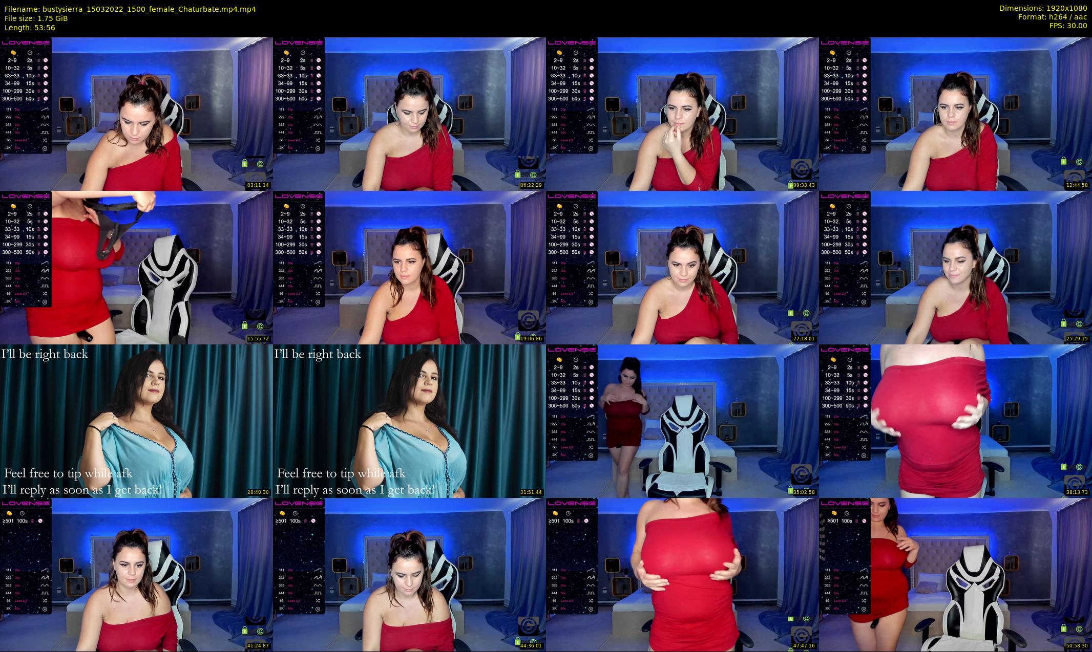 bustysierra — 54 minute Chaturbate female cam show recording, 1080p, Mar 15, 2022