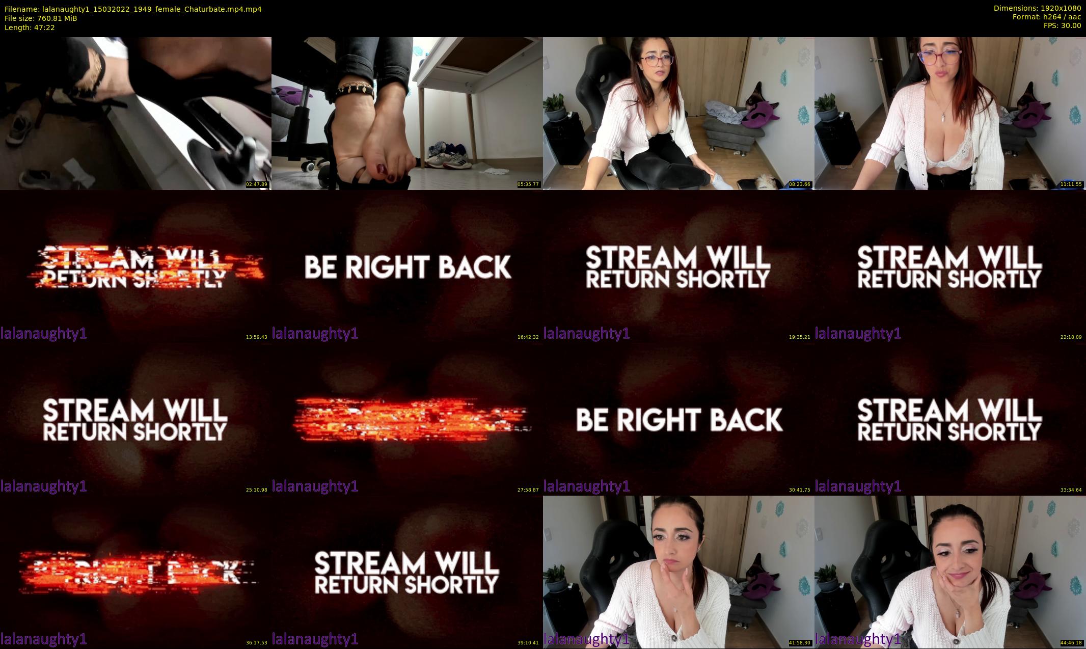 lalanaughty1 — 48 minute Chaturbate female cam show recording, 1080p, Mar 15, 2022