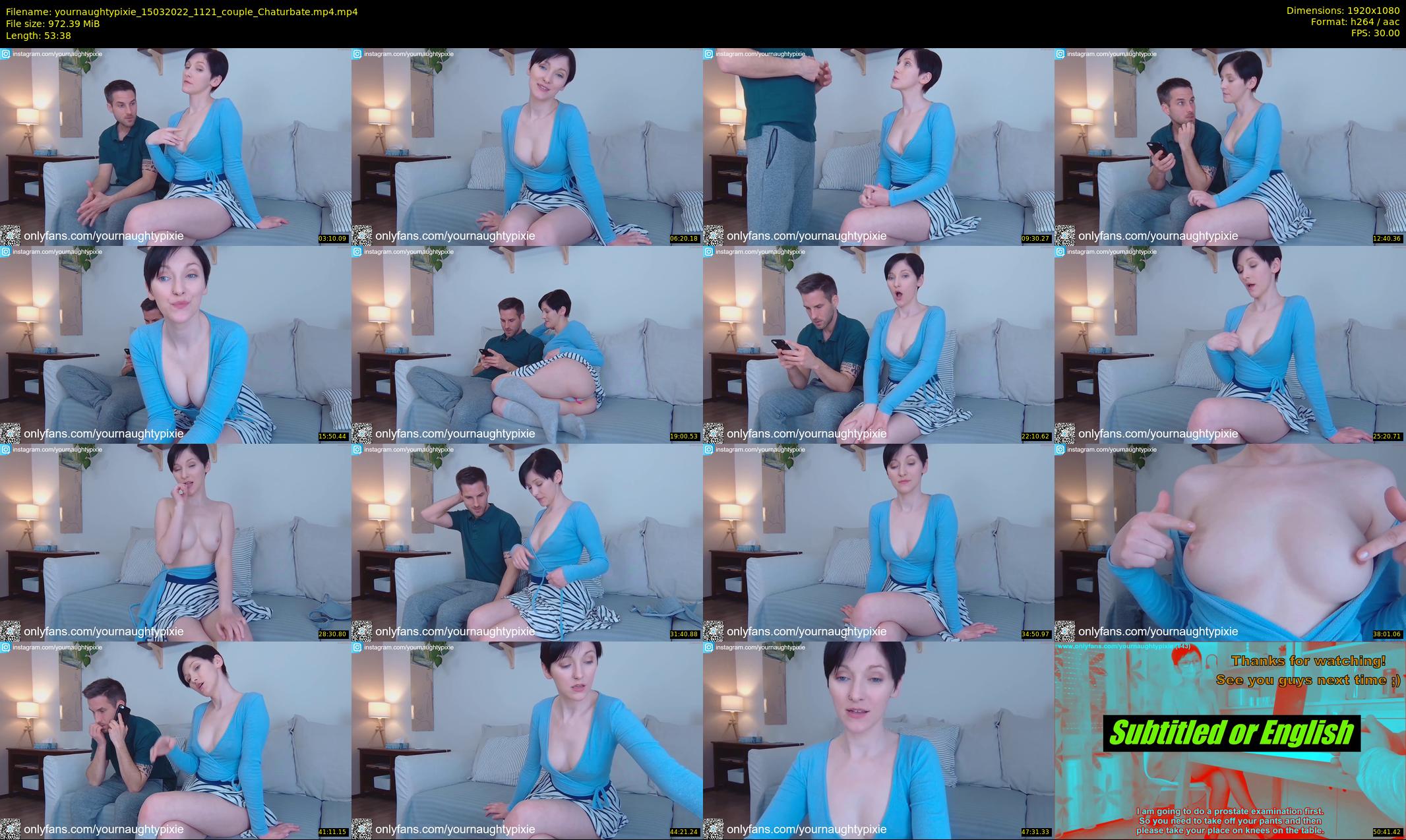 yournaughtypixie — 54 minute Chaturbate couple cam show recording, 1080p, Mar 15, 2022
