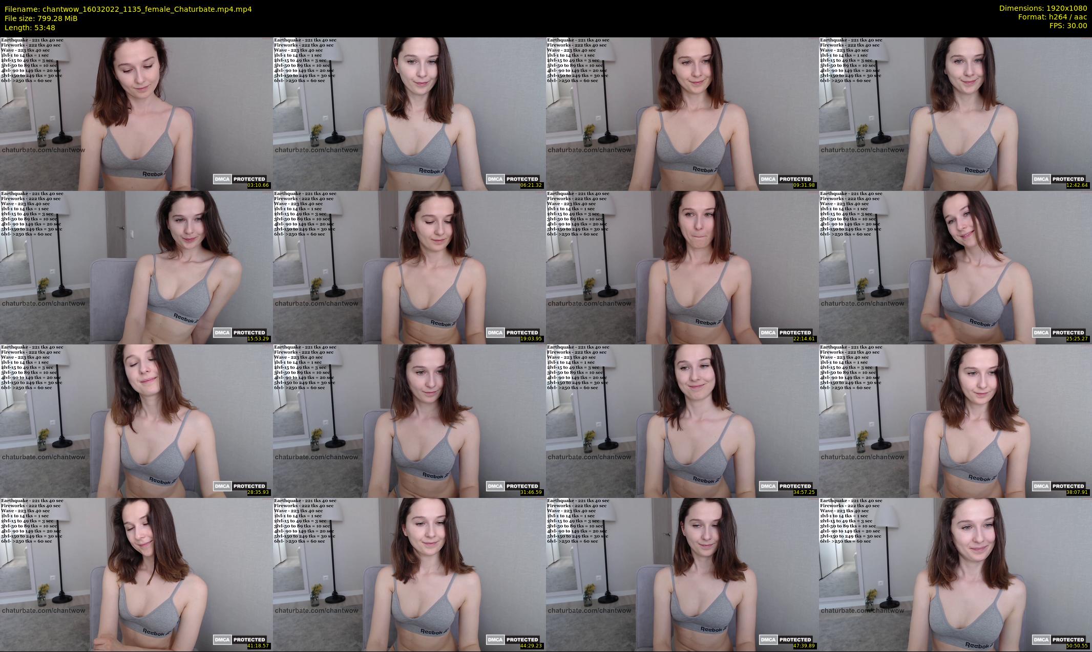 chantwow — 54 minute Chaturbate female cam show recording, 1080p, Mar 16, 2022