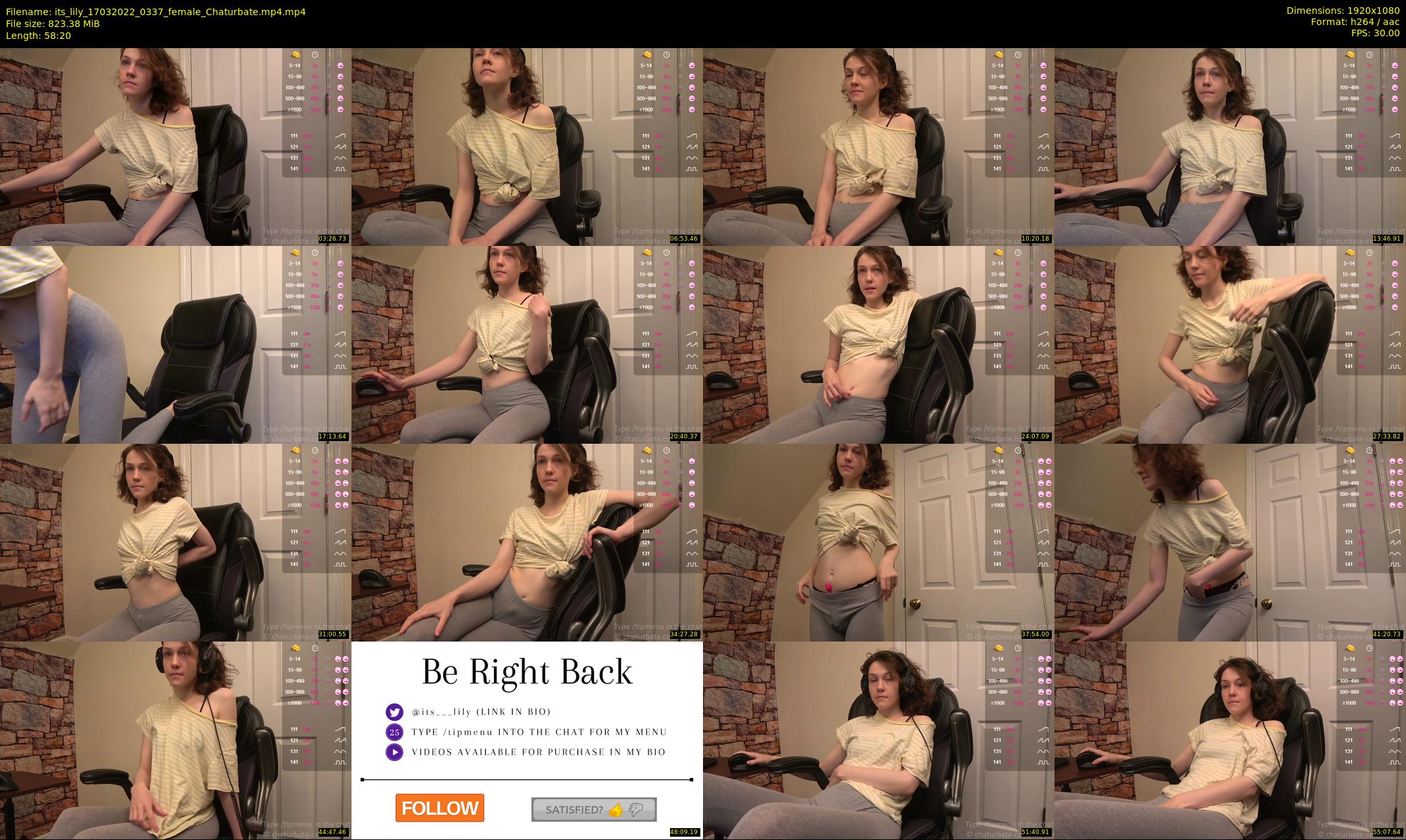 its_lily — 59 minute Chaturbate female cam show recording, 1080p, Mar 17, 2022