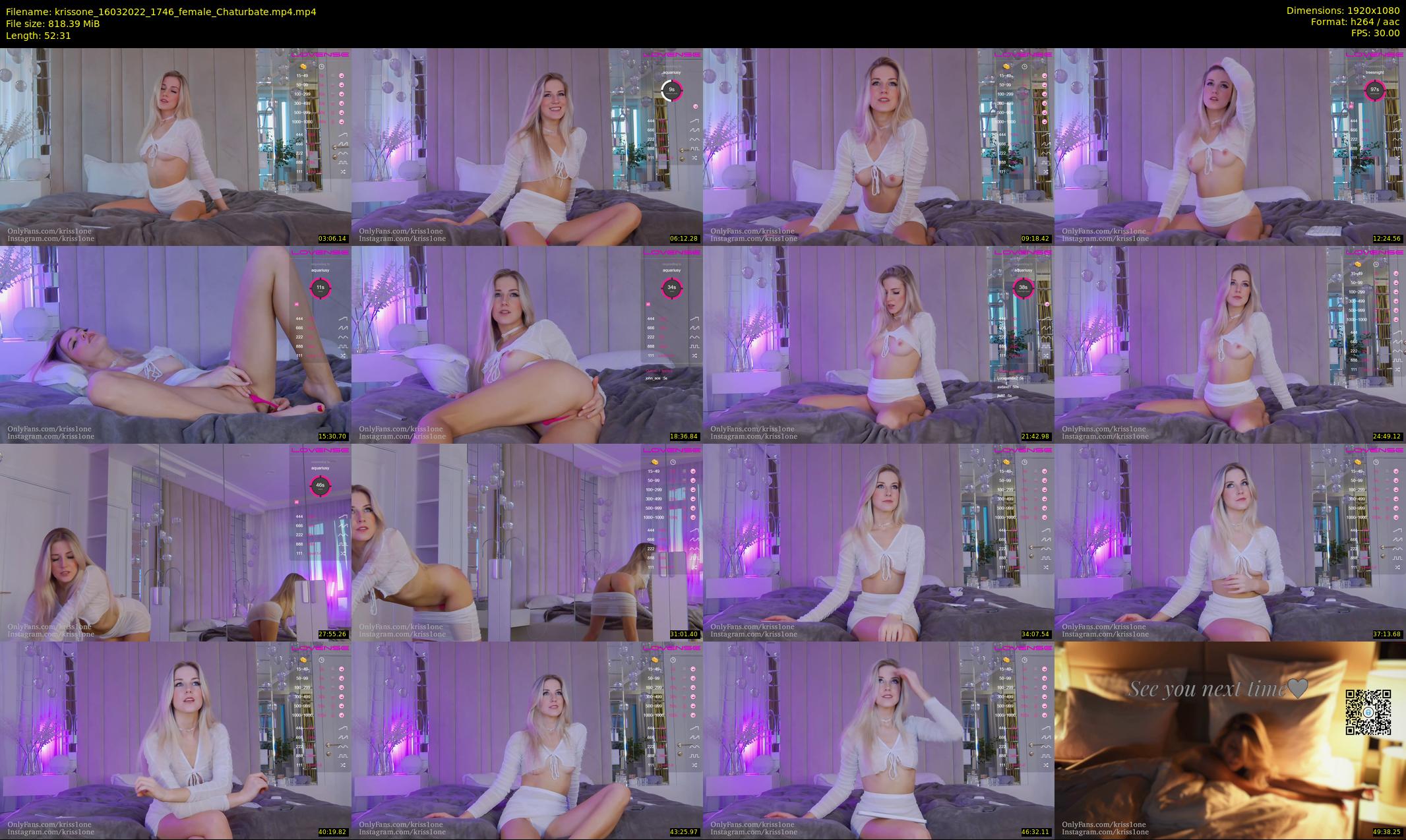 krissone — 53 minute Chaturbate female cam show recording, 1080p, Mar 16, 2022