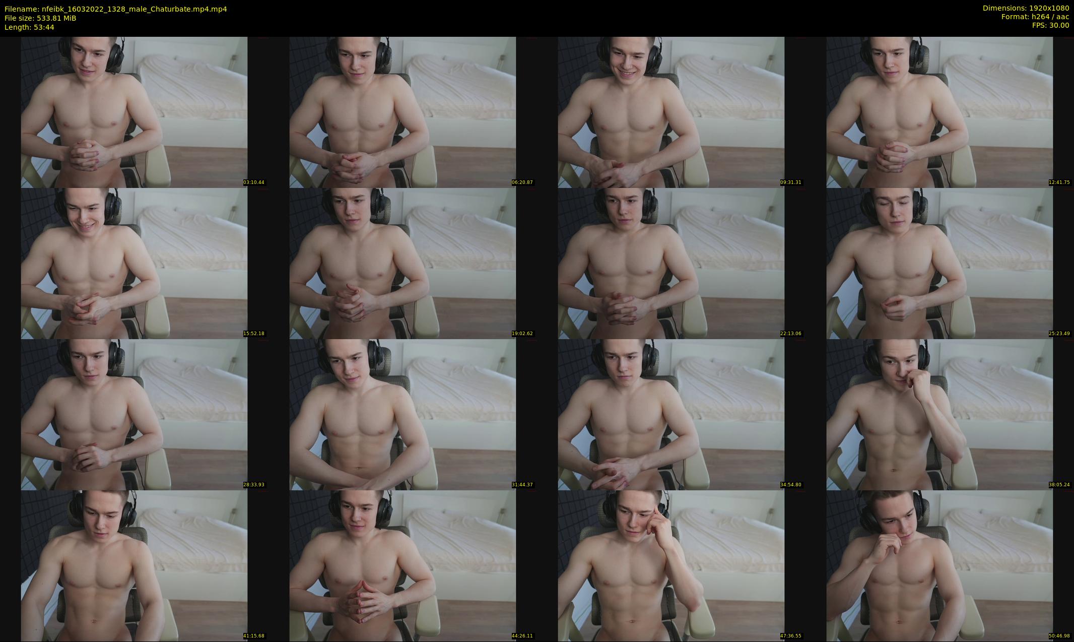 nfeibk — 54 minute Chaturbate male cam show recording, 1080p, Mar 16, 2022