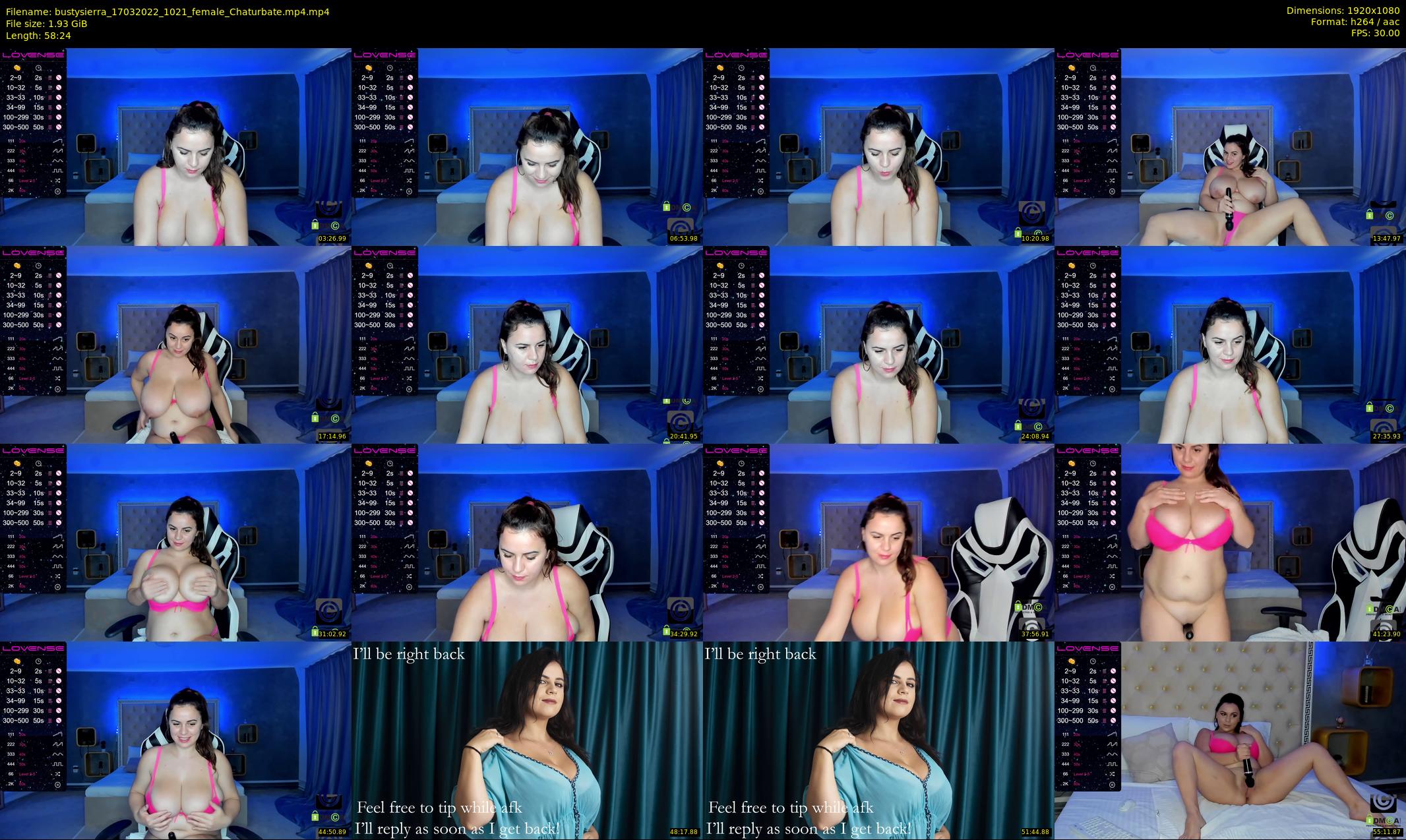 bustysierra — 59 minute Chaturbate female cam show recording, 1080p, Mar 17, 2022