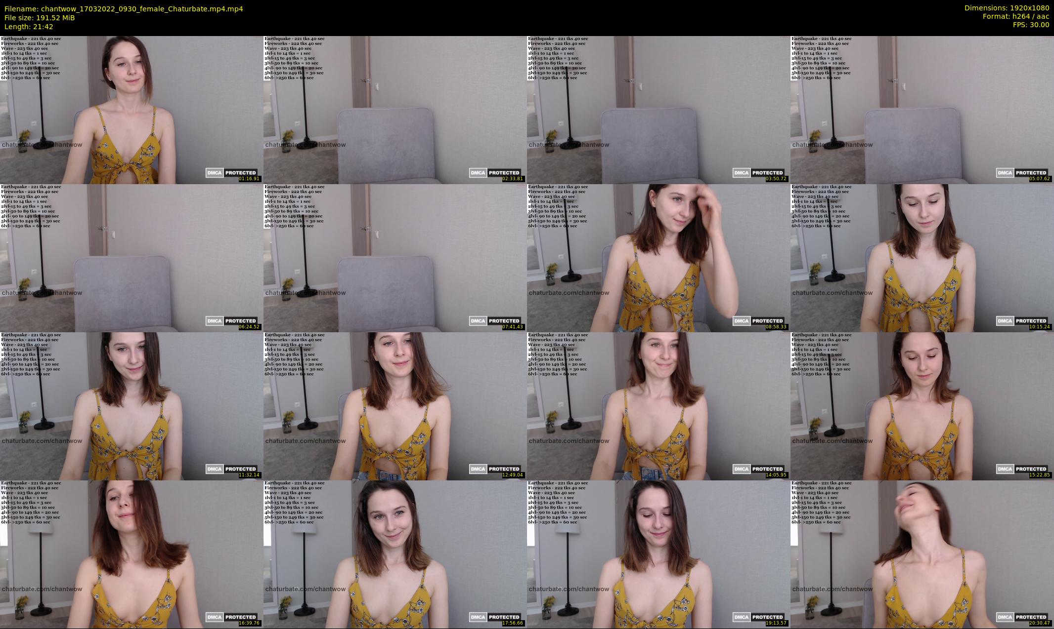 chantwow — 22 minute Chaturbate female cam show recording, 1080p, Mar 17, 2022