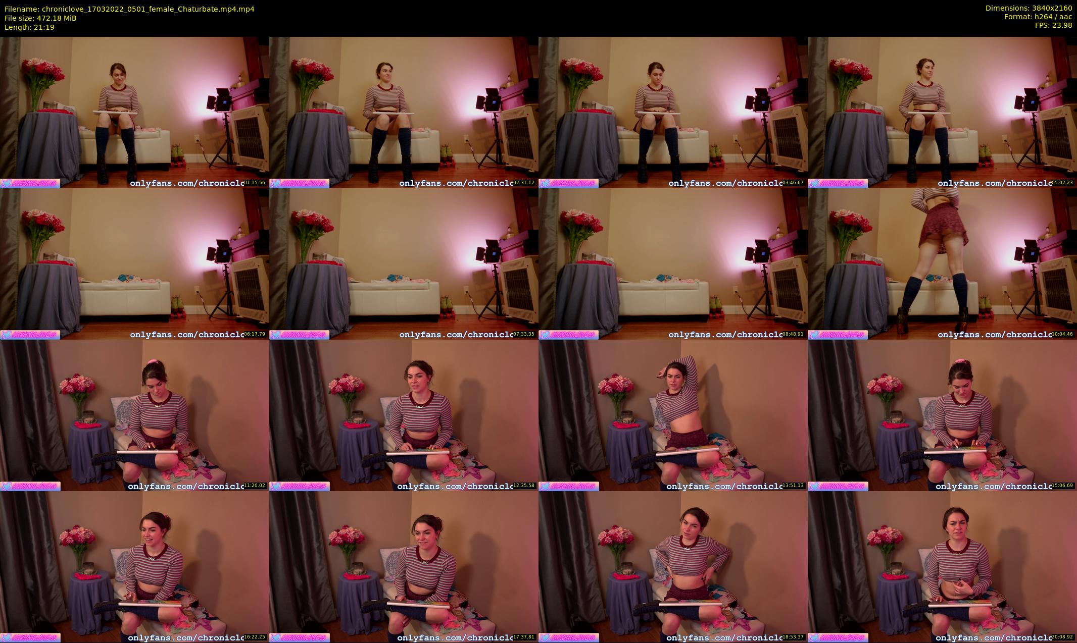 chroniclove — 22 minute Chaturbate female cam show recording, 4K, Mar 17, 2022