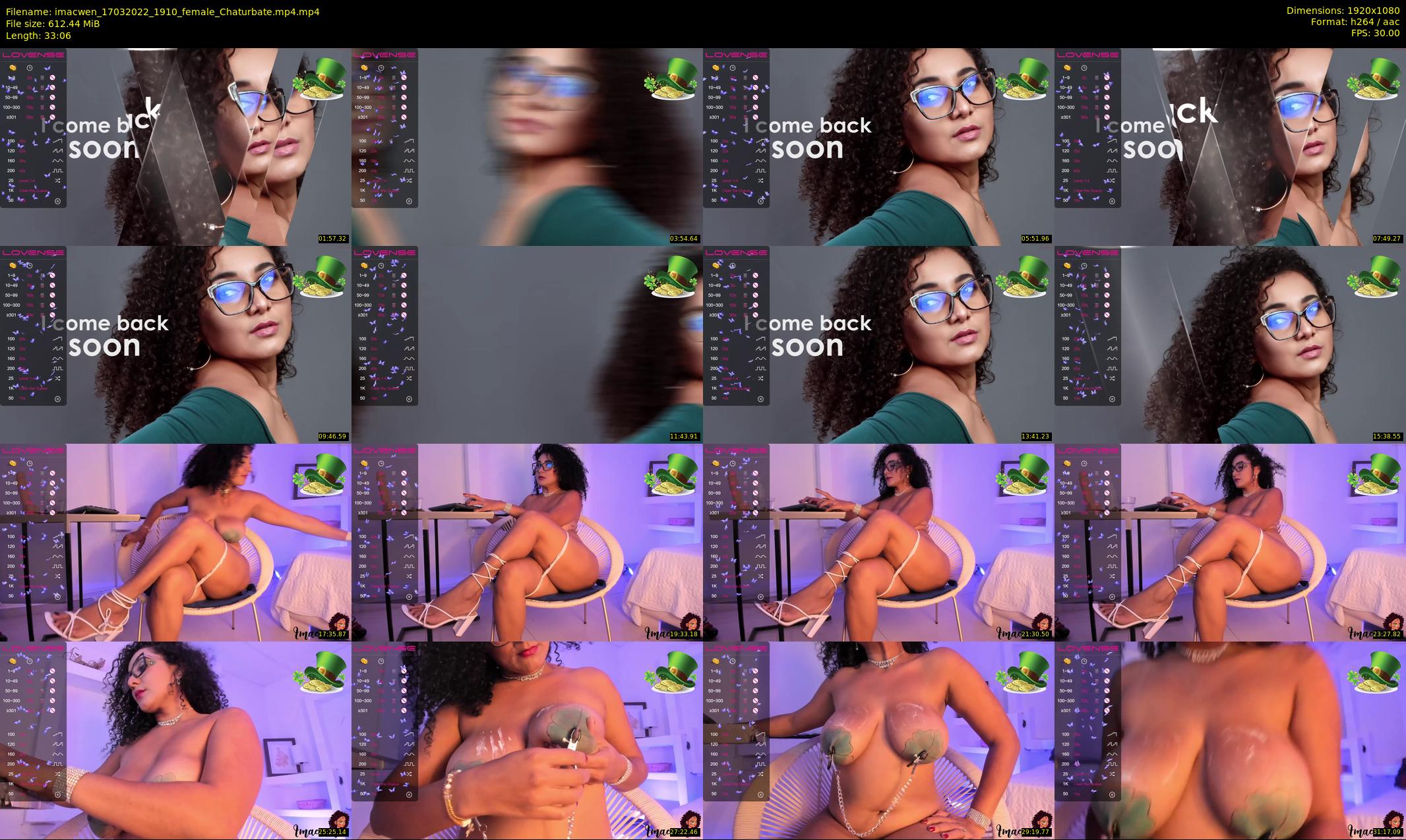 imacwen — 34 minute Chaturbate female cam show recording, 1080p, Mar 17, 2022