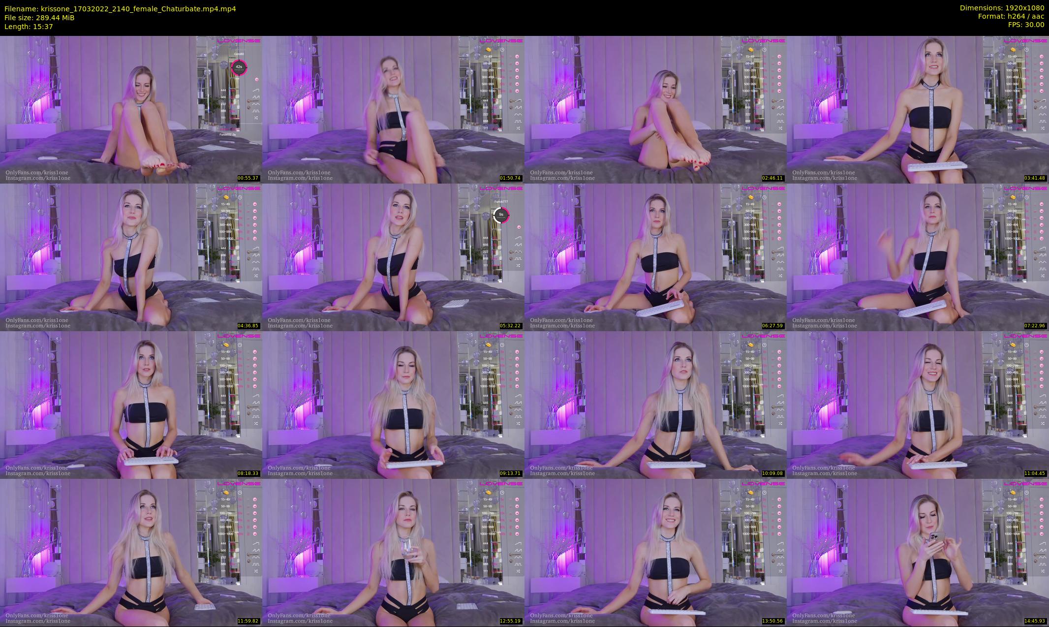 krissone — 16 minute Chaturbate female cam show recording, 1080p, Mar 17, 2022